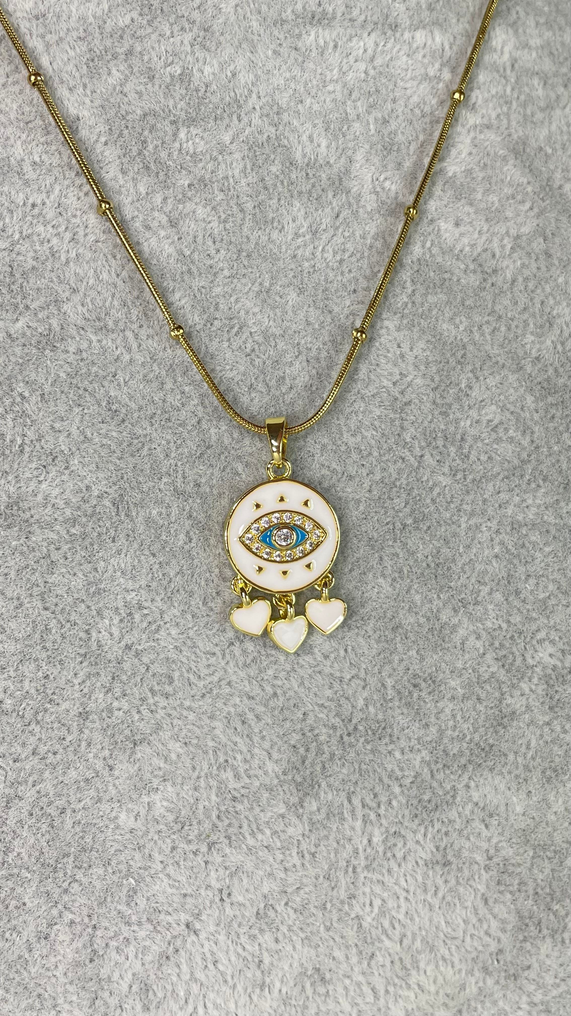 Çelik Kalp Sallantılı Nazar Kolye