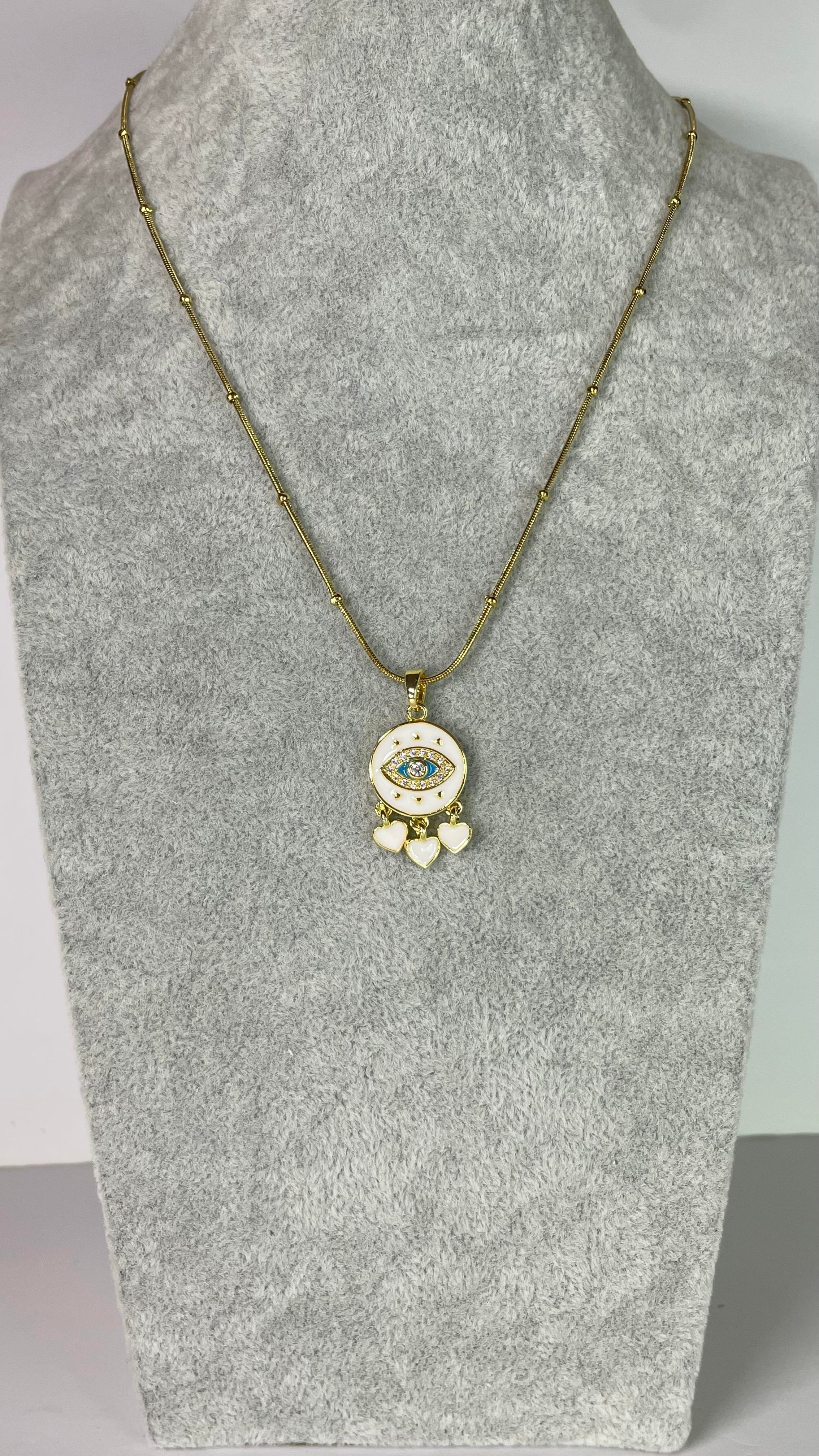 Çelik Kalp Sallantılı Nazar Kolye