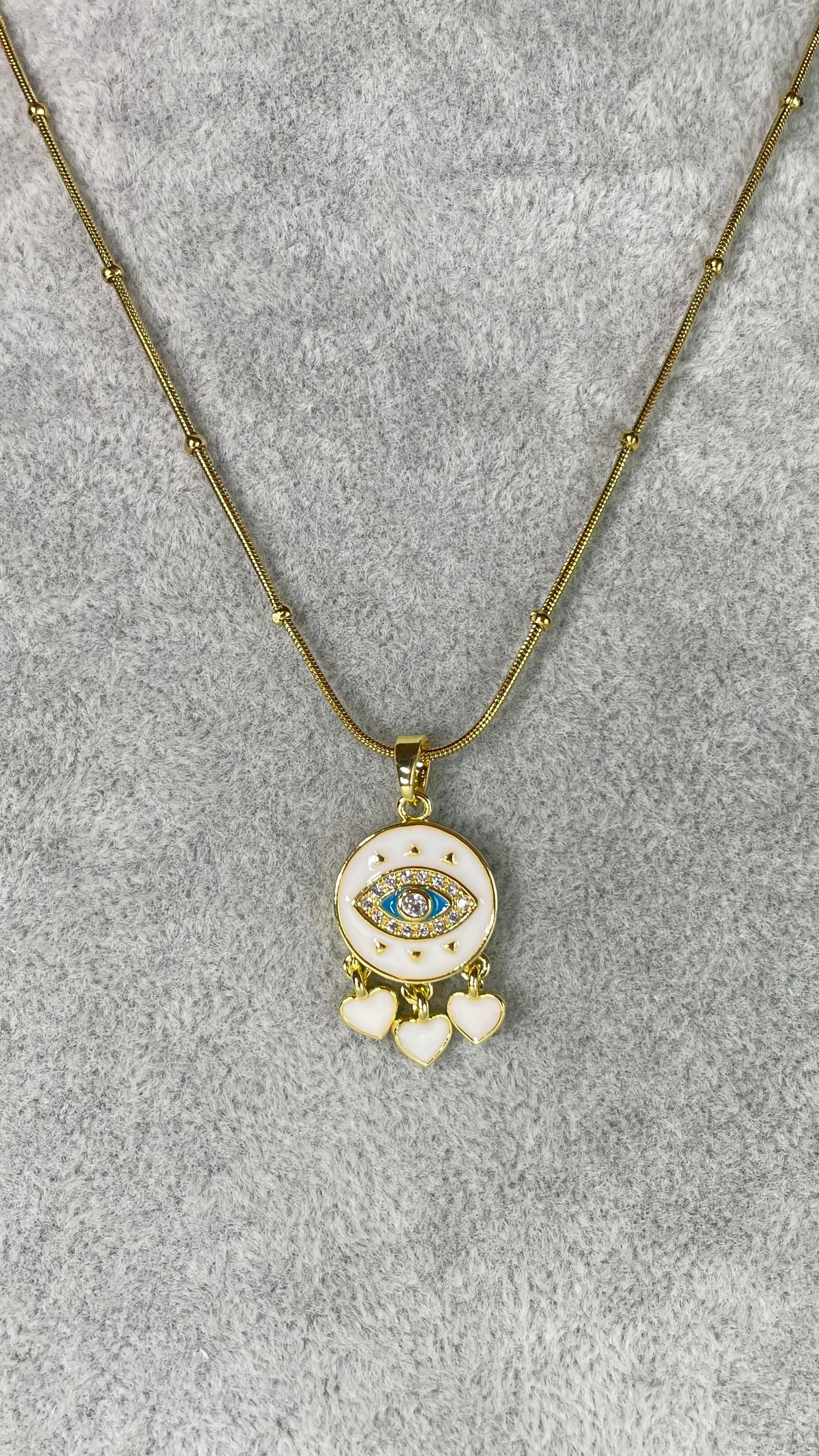 Çelik Kalp Sallantılı Nazar Kolye