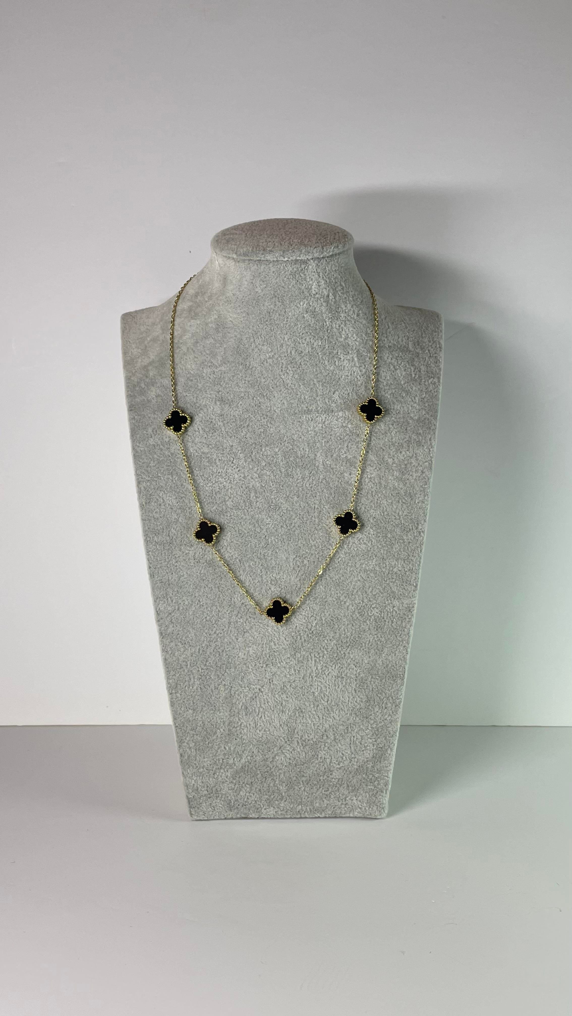 Çelik Siyah- Gold Kolye