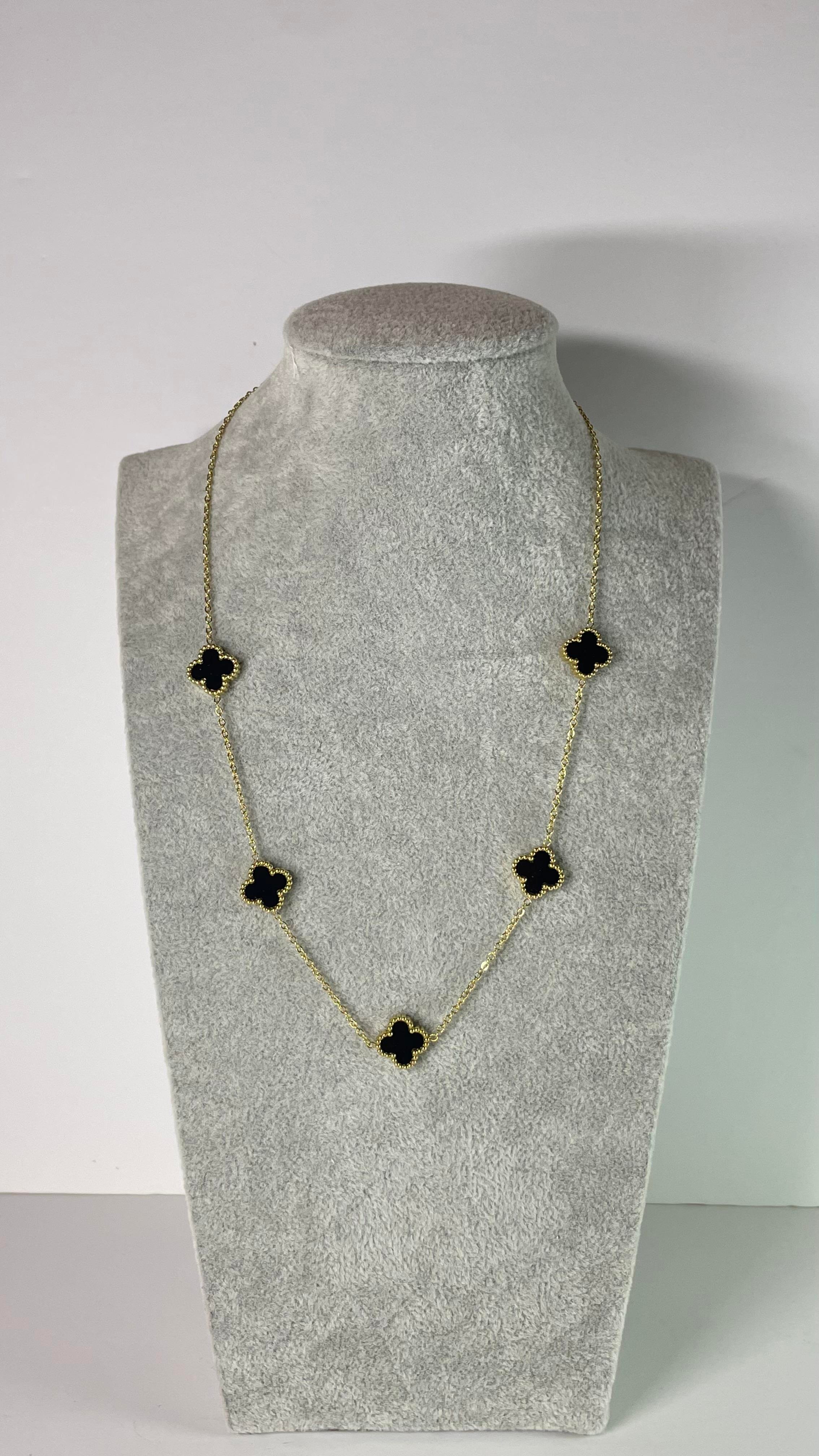 Çelik Siyah- Gold Kolye