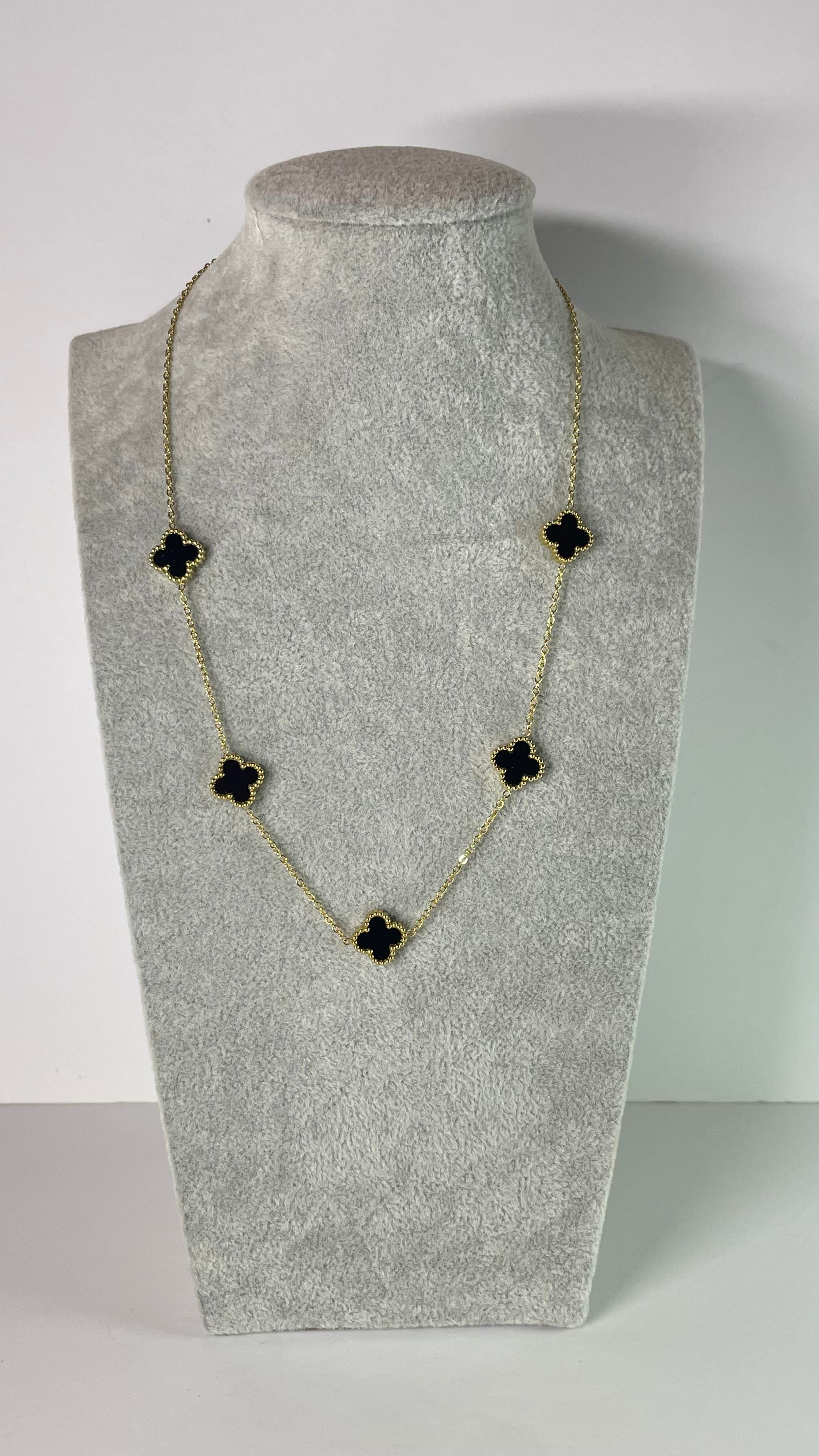 Çelik Siyah- Gold Kolye