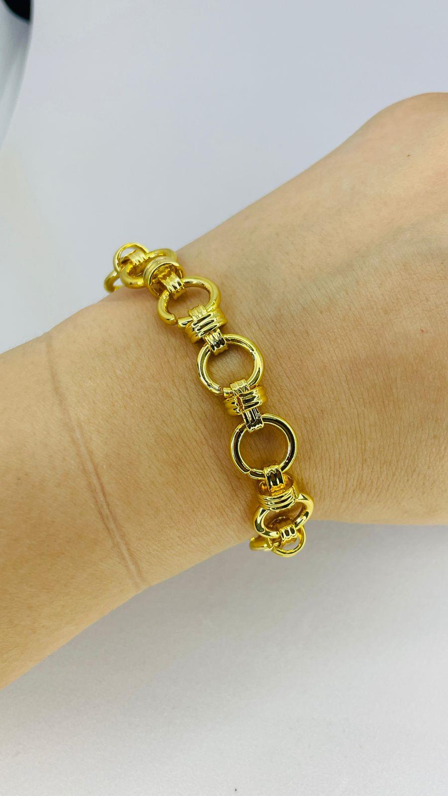 Çember Detaylı Gold Bileklik