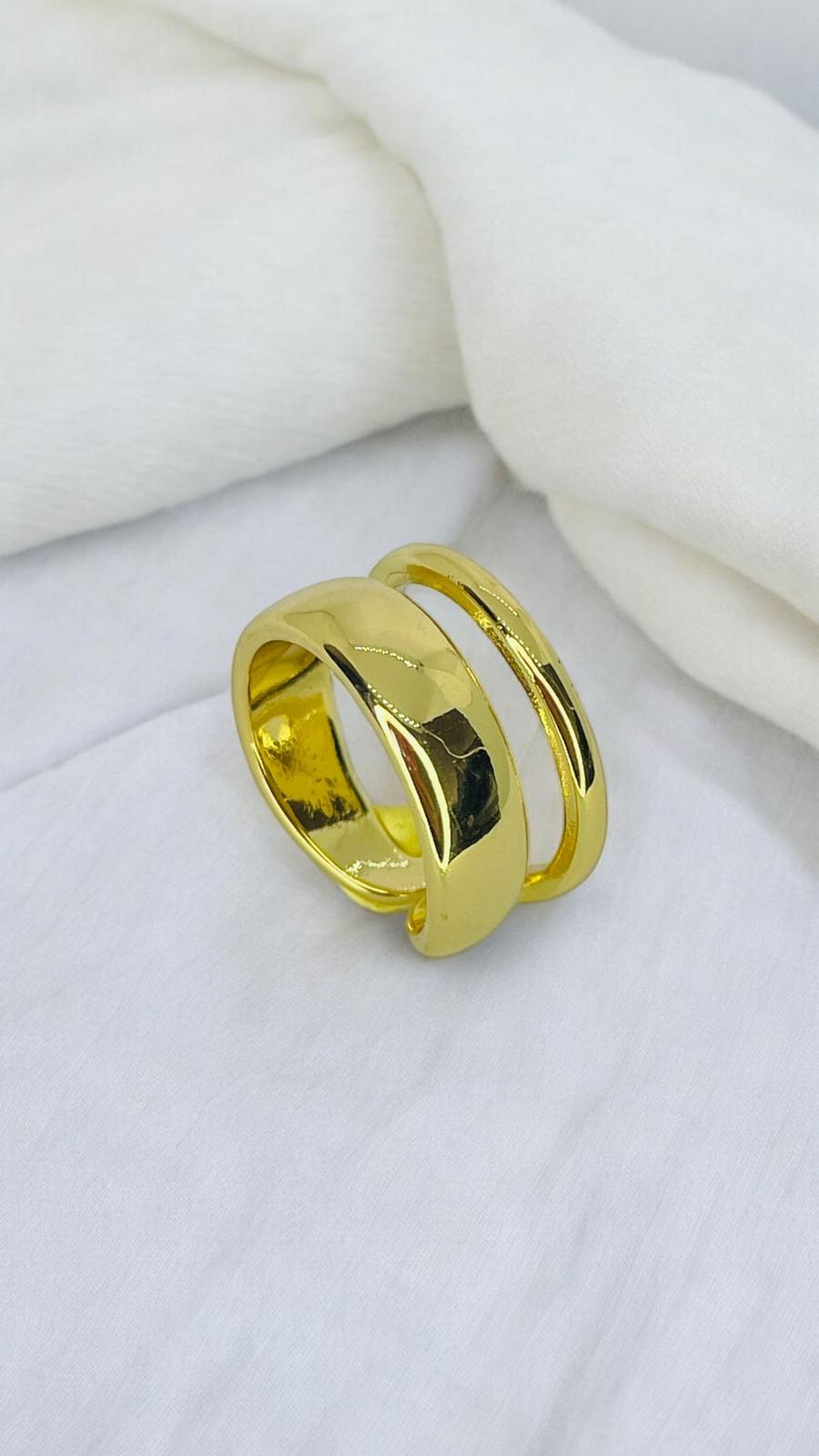 Çift Sıralı Gold Ayarlanabilir Yüzük