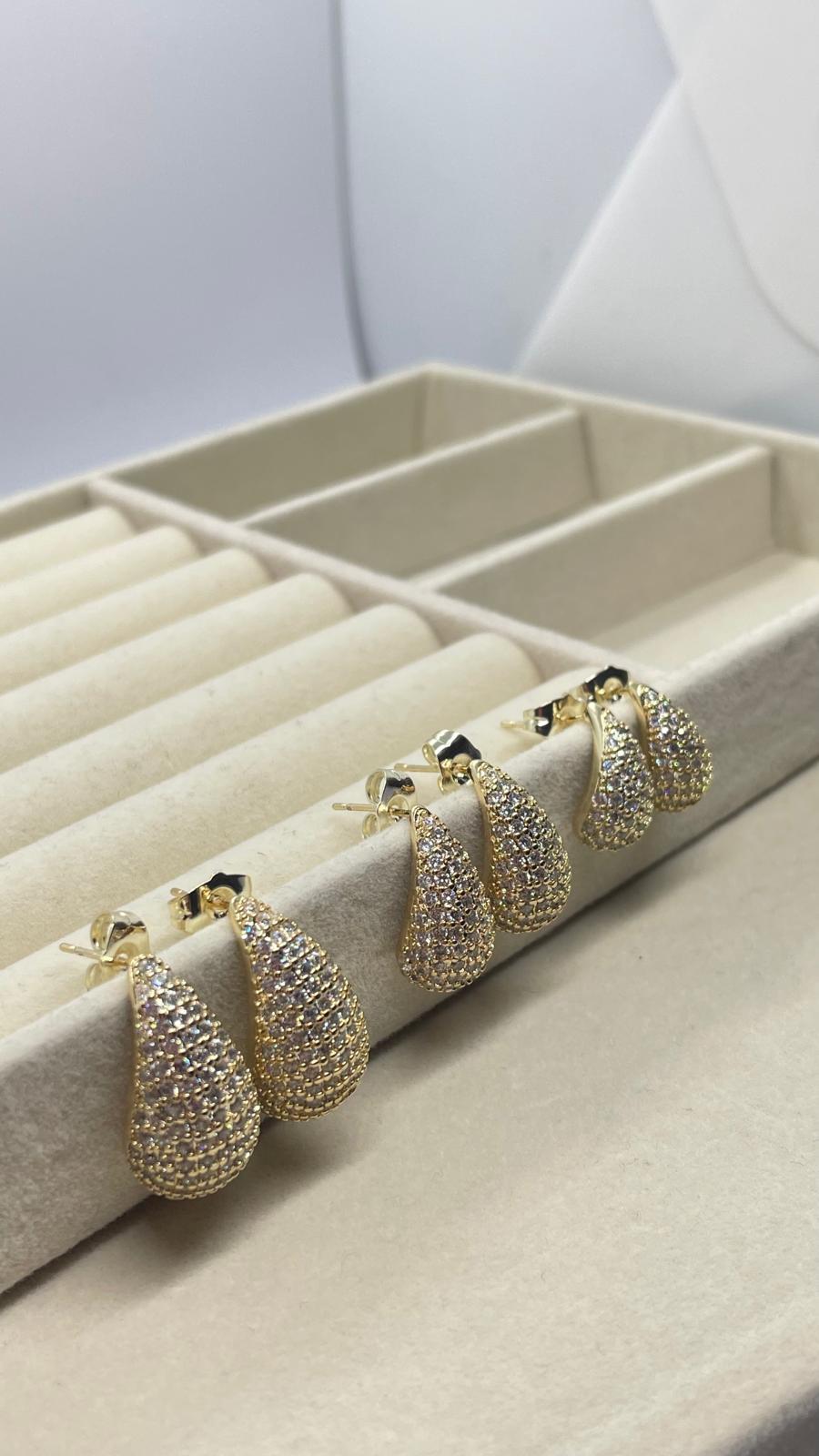 Damla Gold Küpe Orta