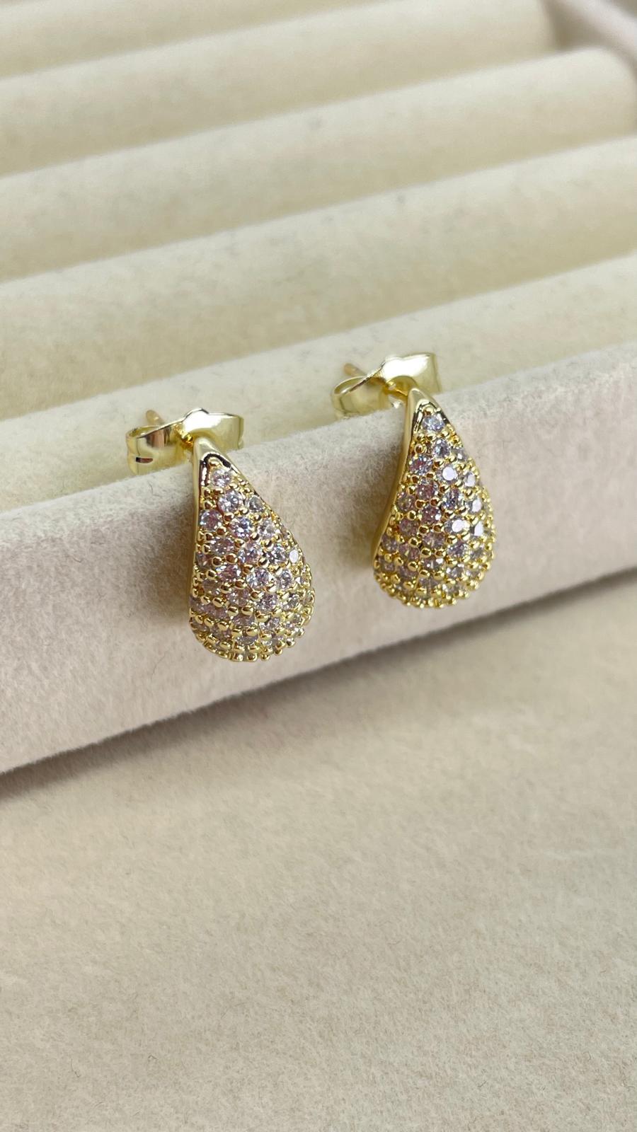 Damla Gold Küpe Orta