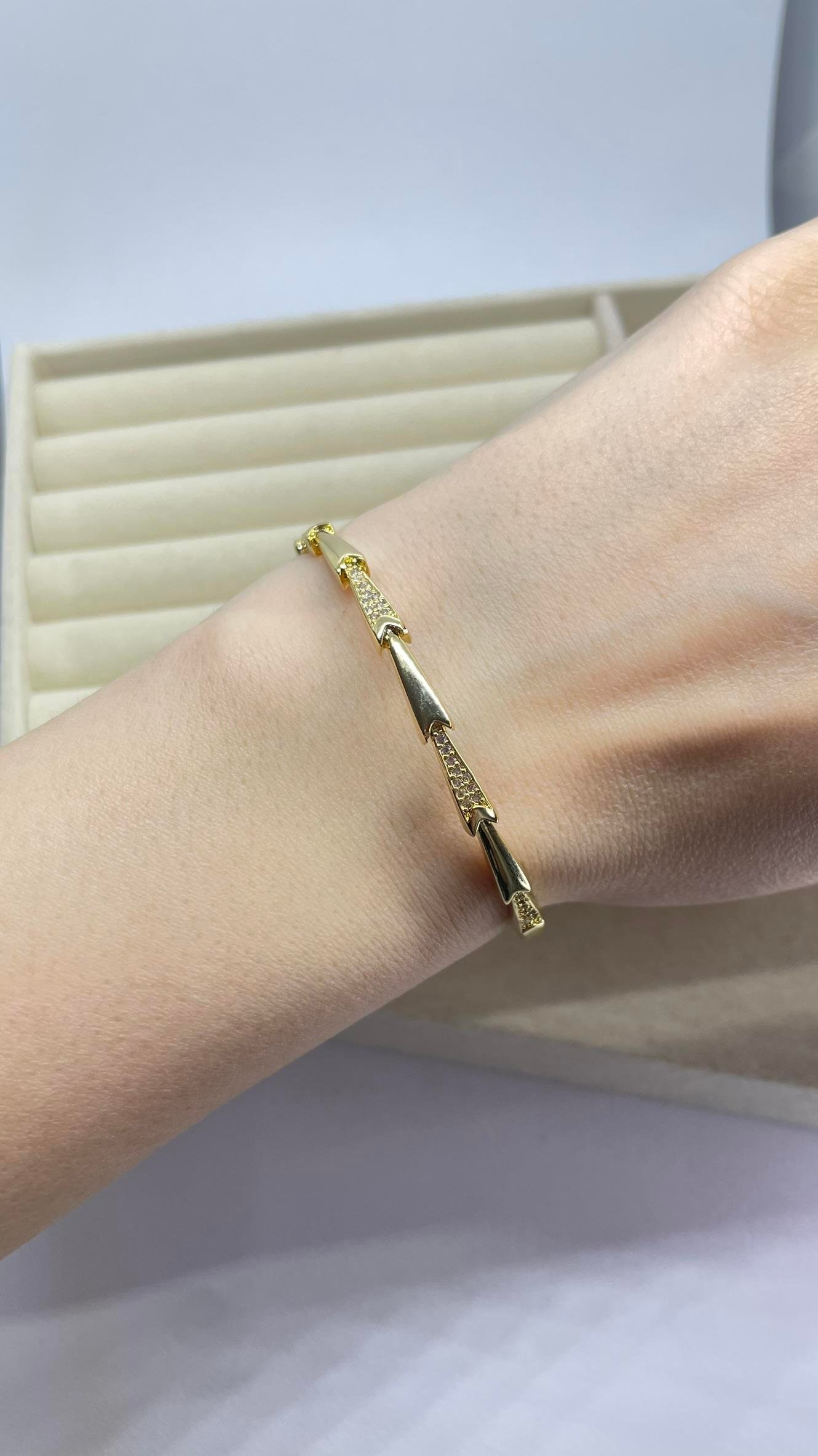 Gold Balıksırtı Kelepçe Bileklik