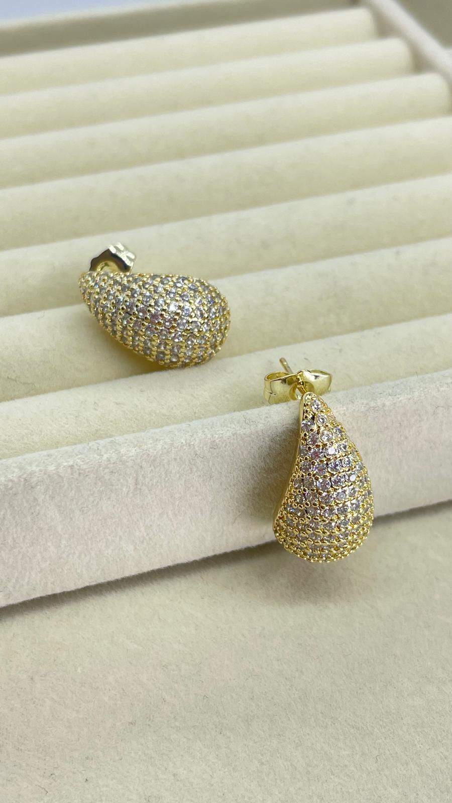 Gold Damla Küpe Büyük