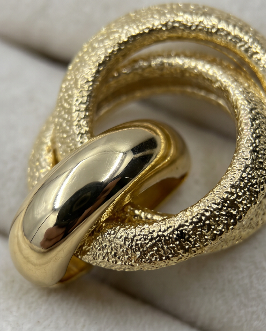 Gold İğneli Halka Küpe