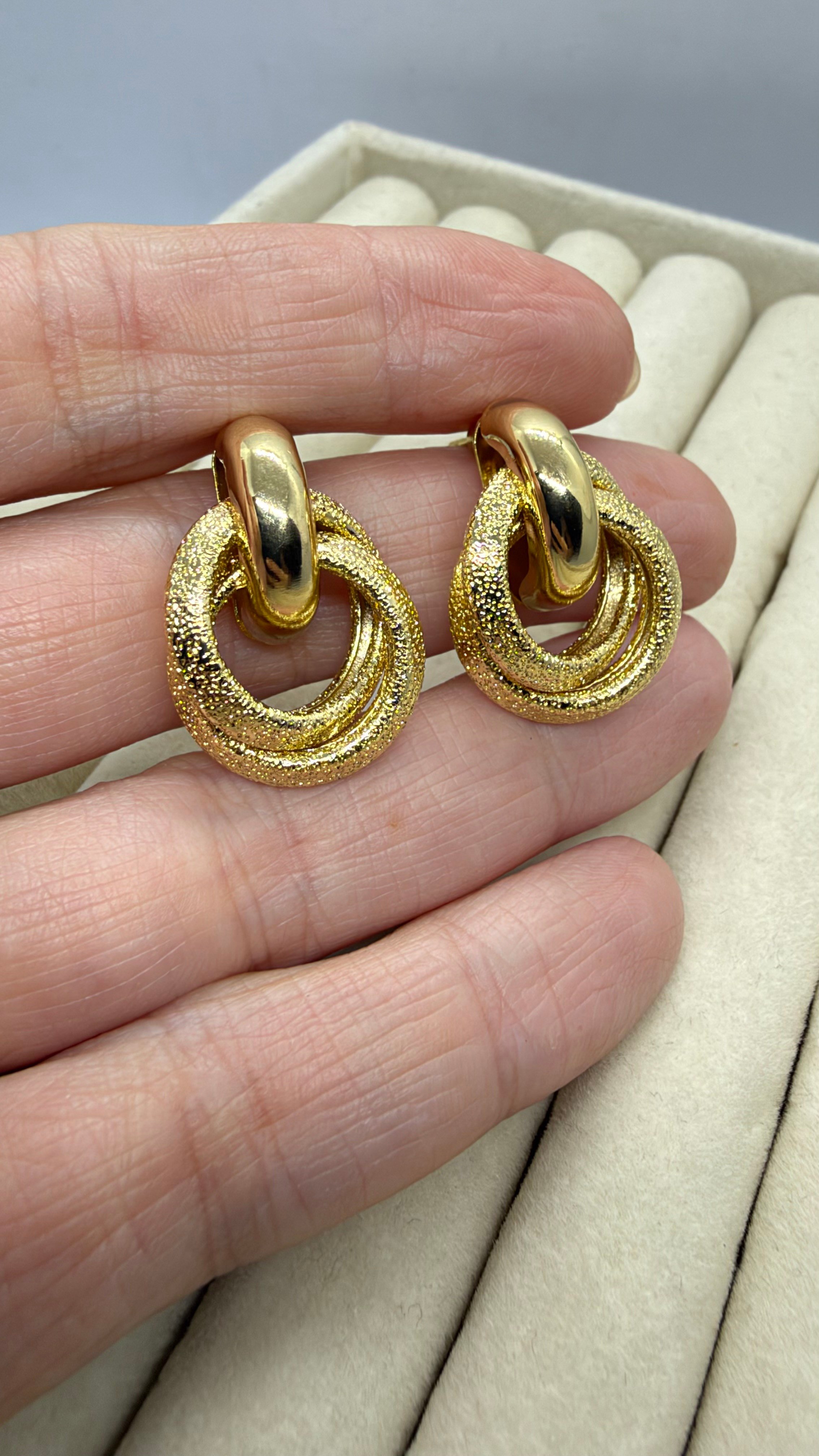Gold İğneli Halka Küpe