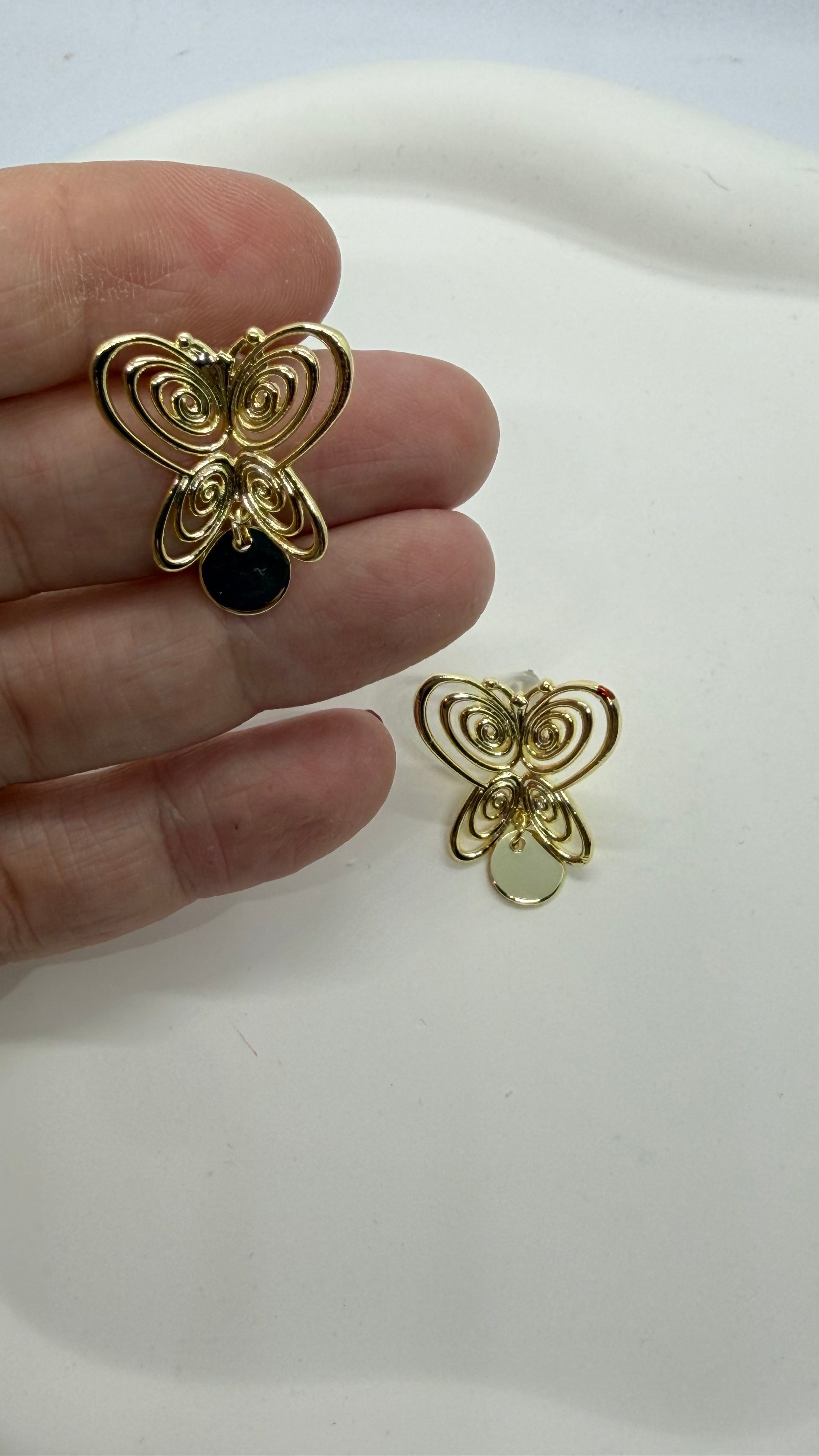 Gold Kelebek Küpe