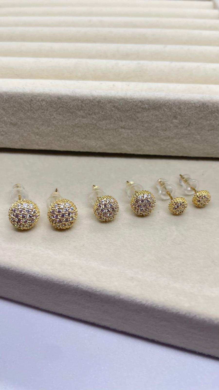 Gold Mİni Top Küpe