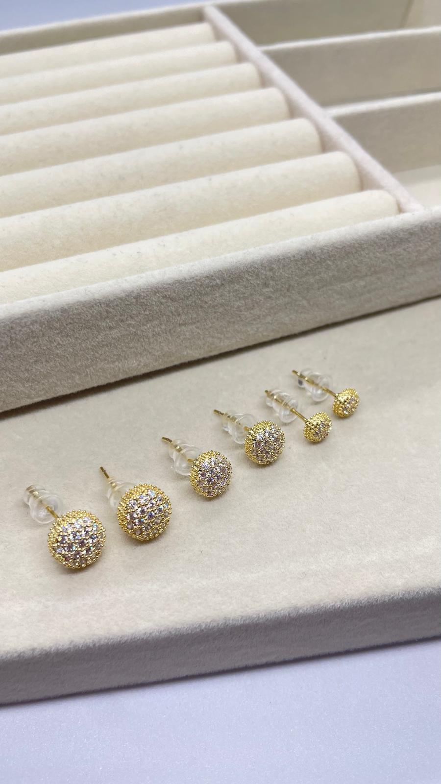 Gold Mİni Top Küpe