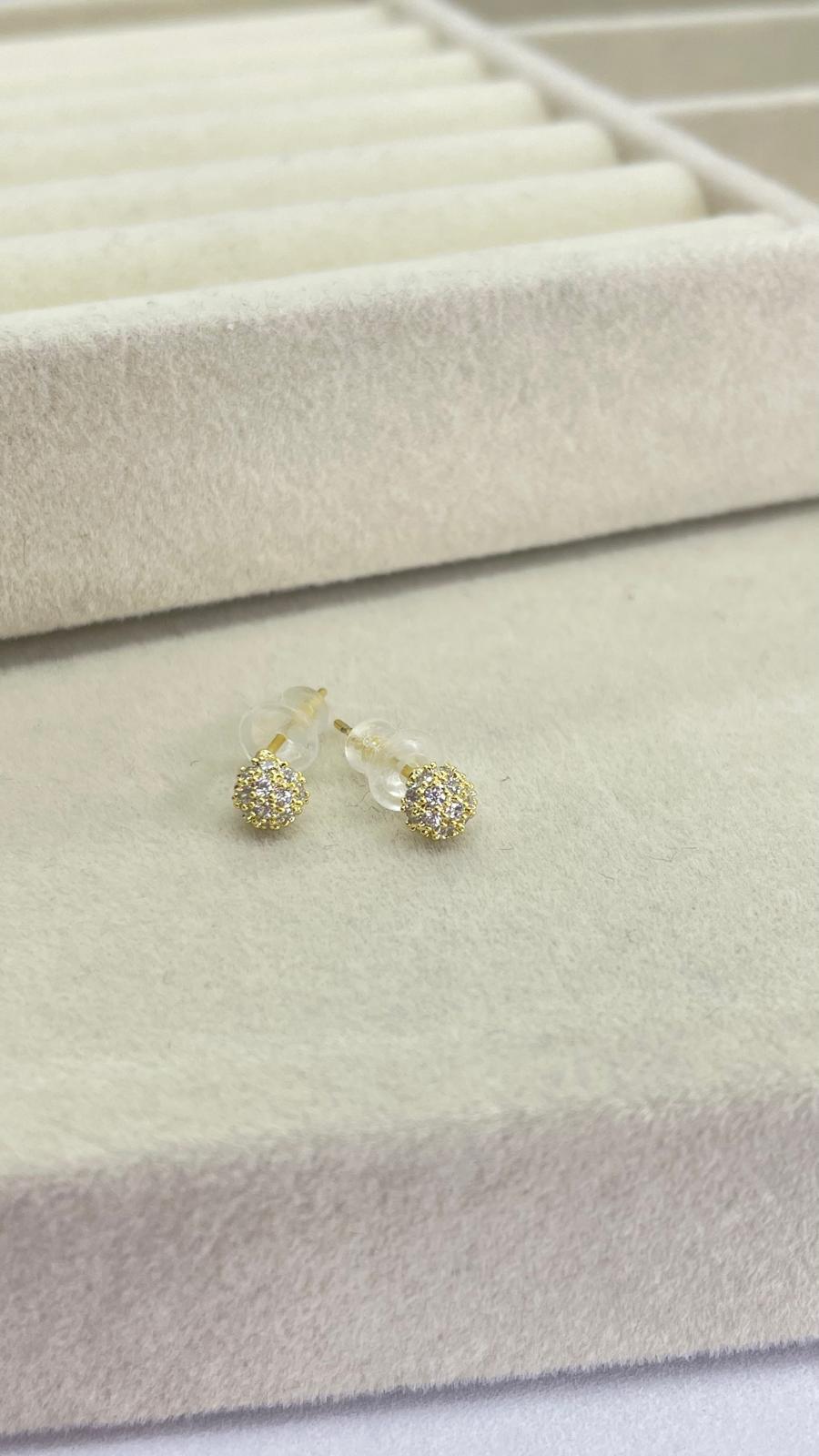 Gold Mİni Top Küpe