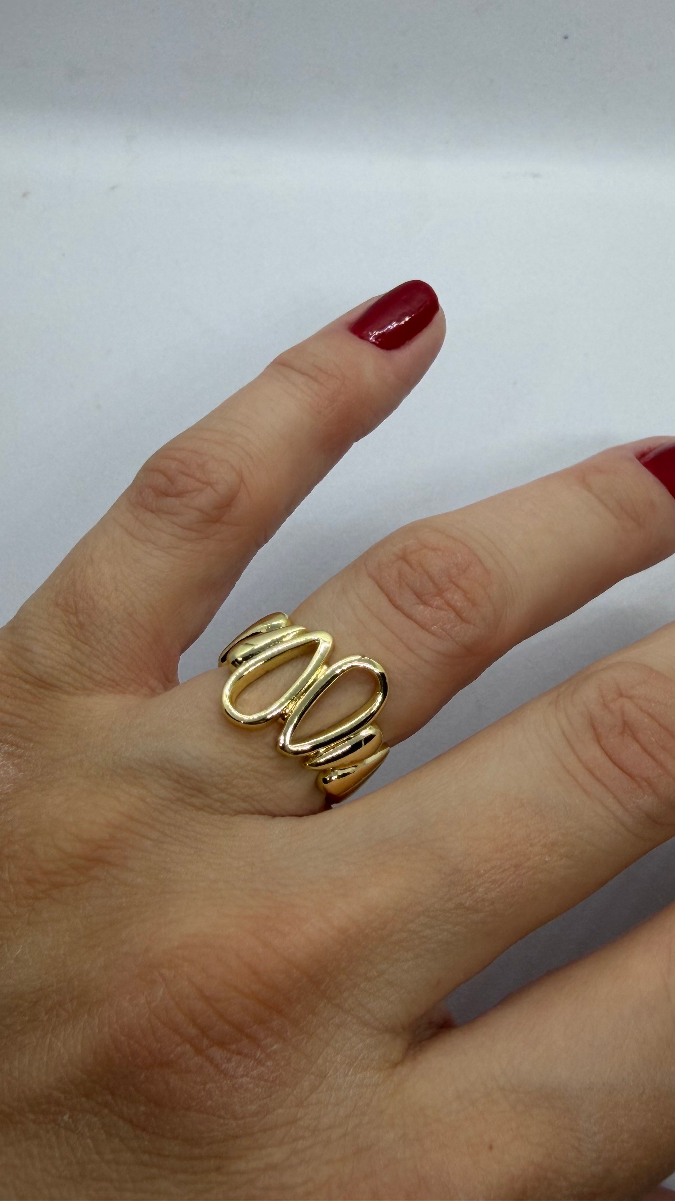 Gold Renk Damla Ayarlanabilir Yüzük 