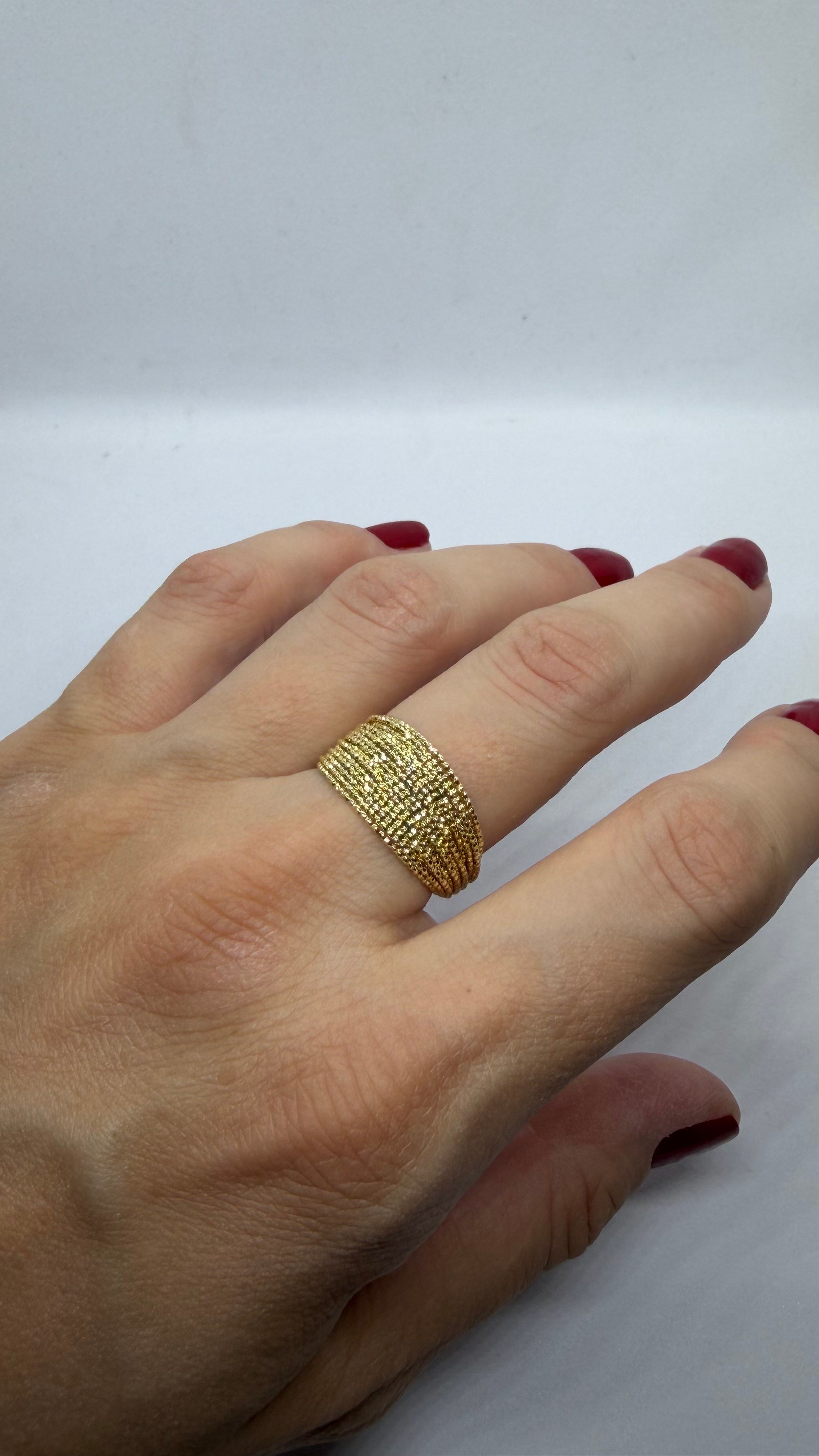 Gold Telkari Model Ayarlanabilir Yüzük 