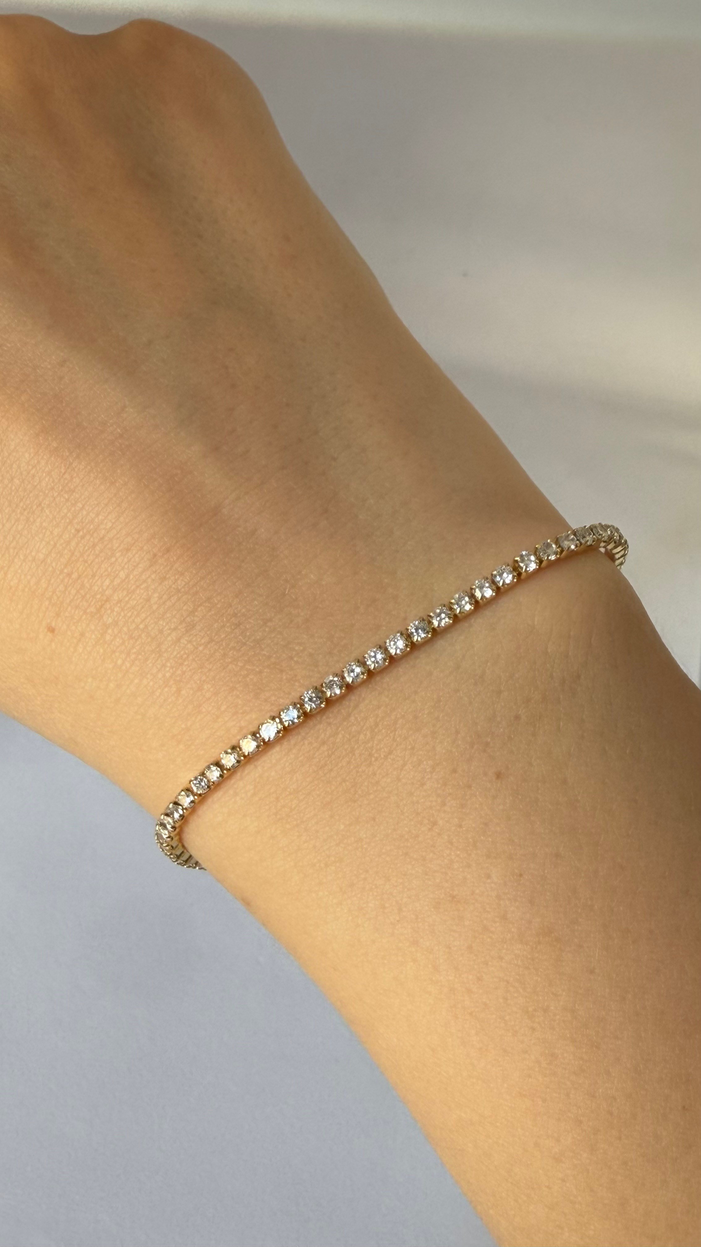 Gold Tenis Bileklik 2mm