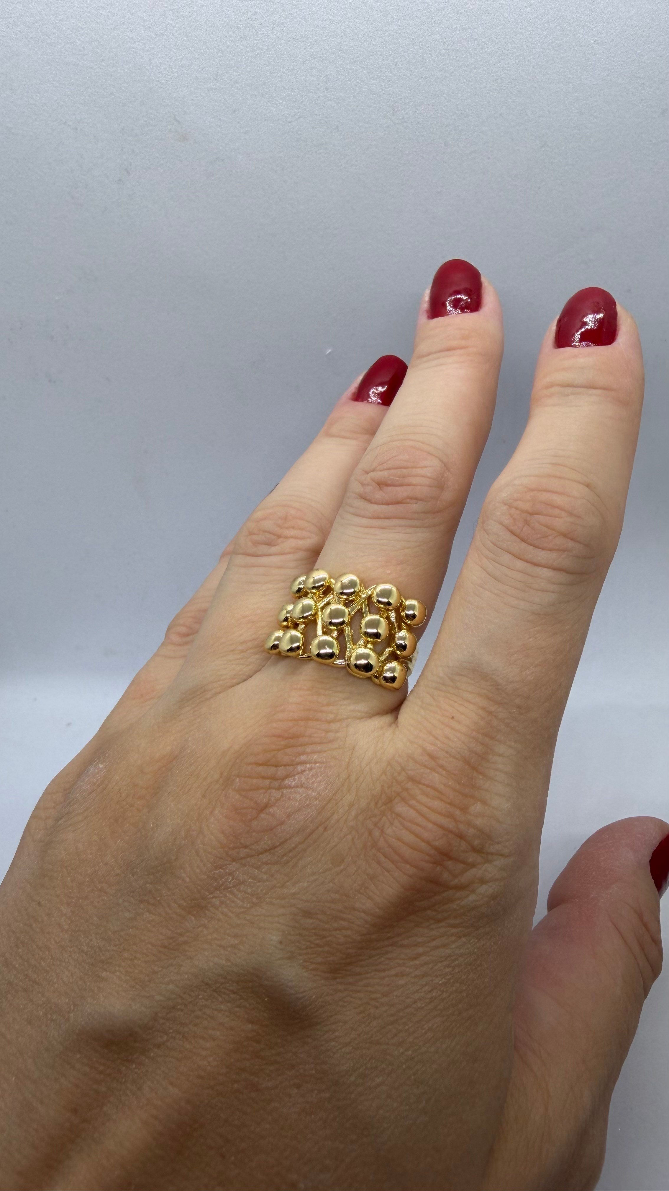 Gold Top Detaylı Ayarlanabilir Yüzük 