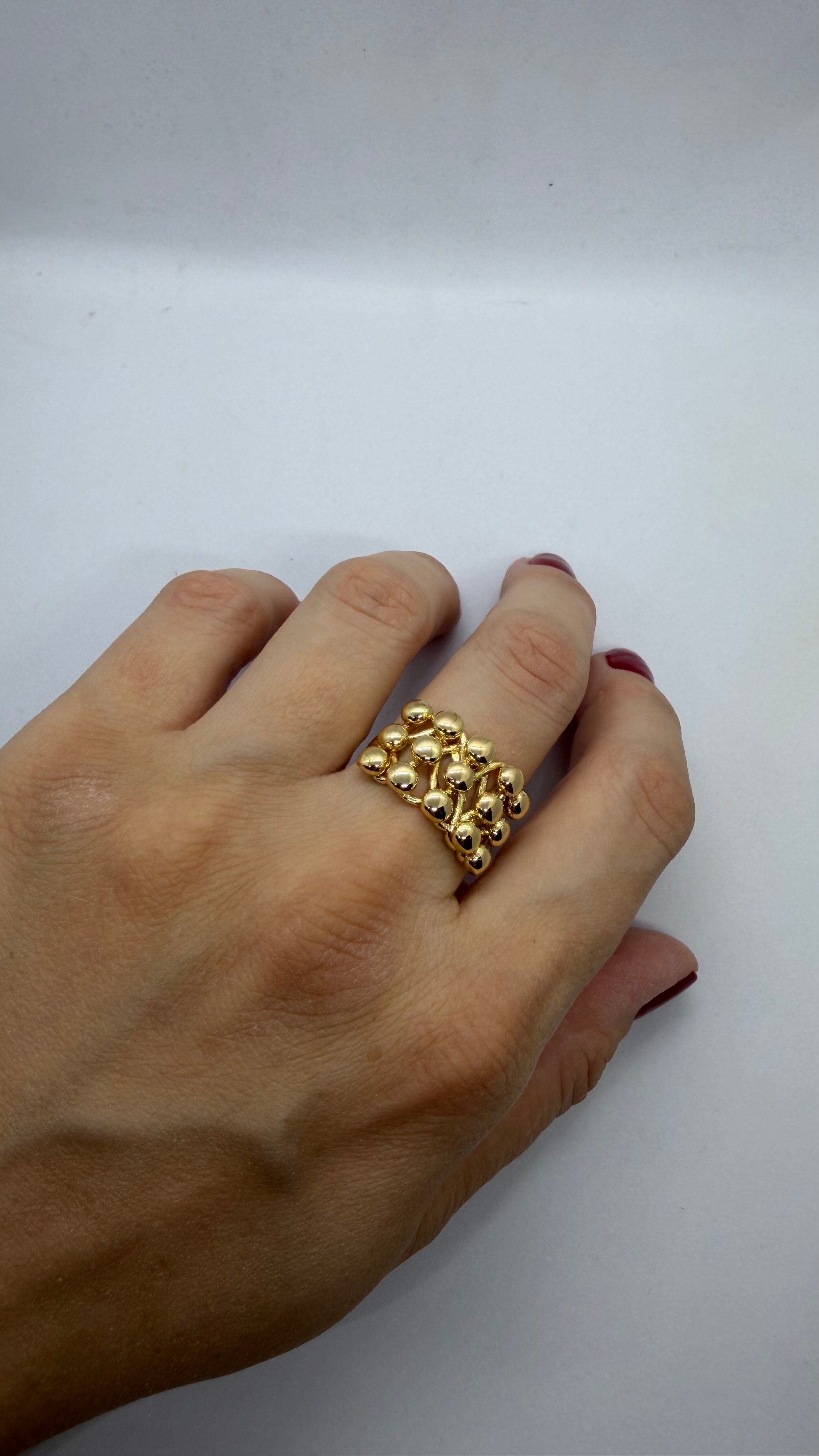 Gold Top Detaylı Ayarlanabilir Yüzük 