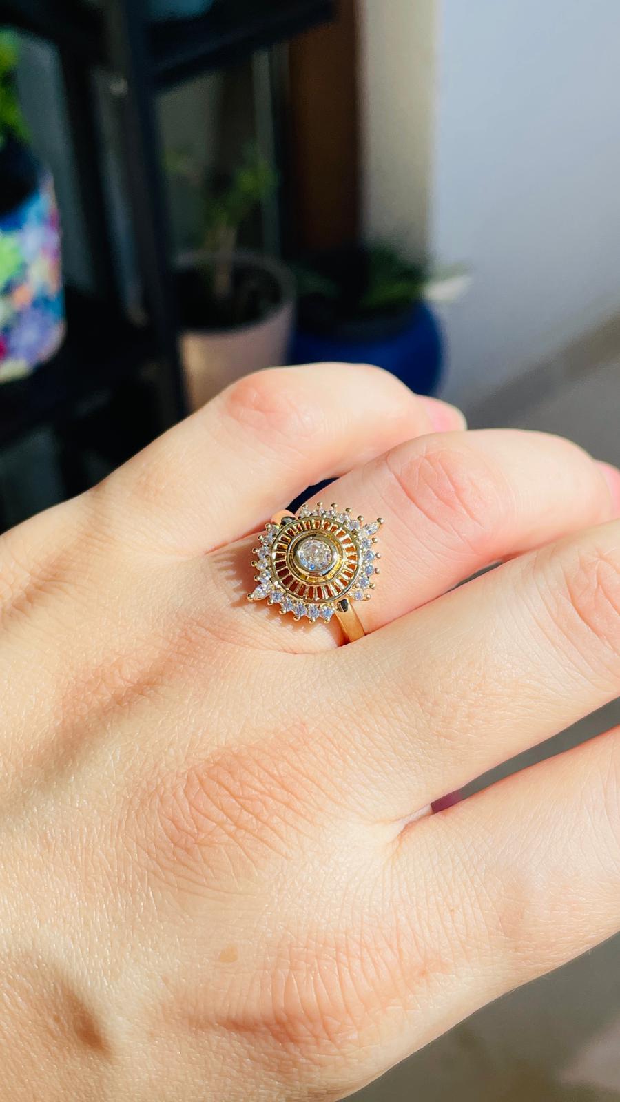 Güneş Desenli Ayarlanabilir Yüzük