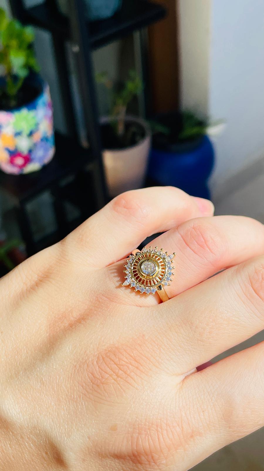 Güneş Desenli Ayarlanabilir Yüzük