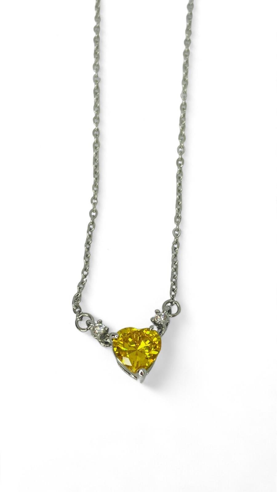 İki Taşlı Kalpli Kolye