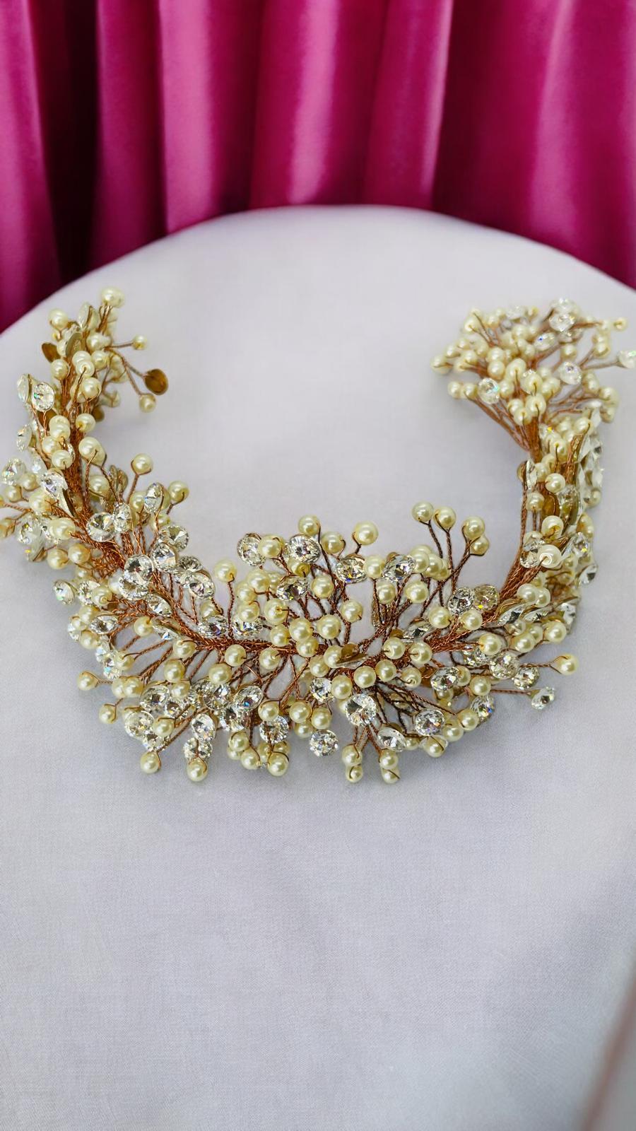 İncli Taşlı Gelin Tacı