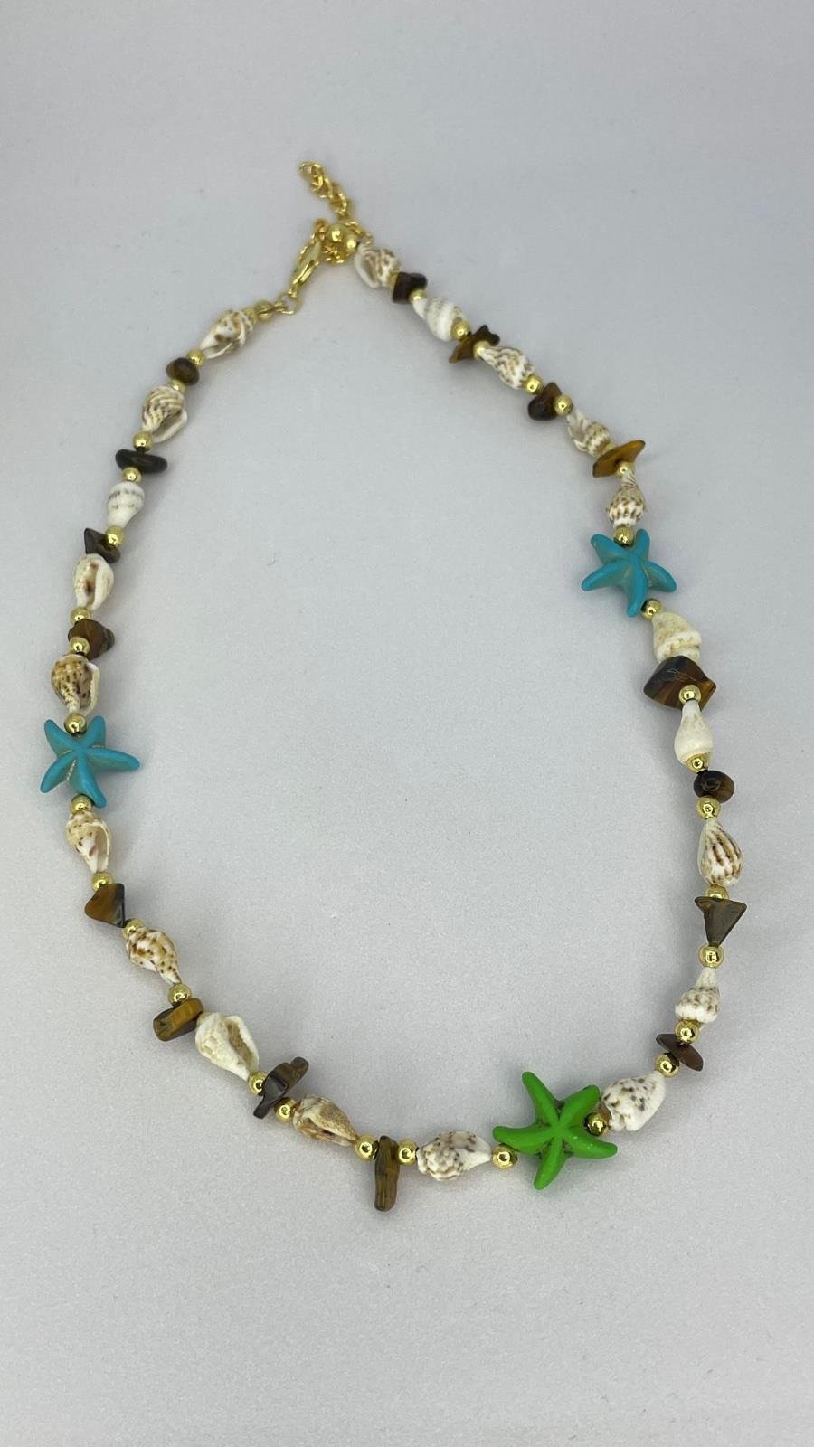 İstiridye Boncuklu Yaz Kolyesi