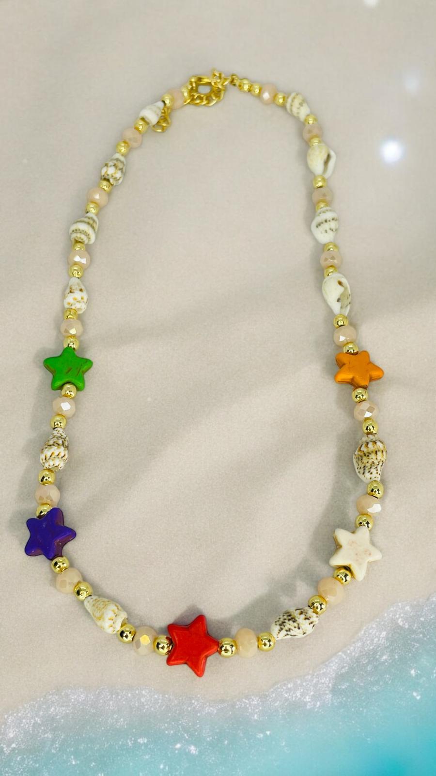 İstiridye Boncuklu Yaz Kolyesi