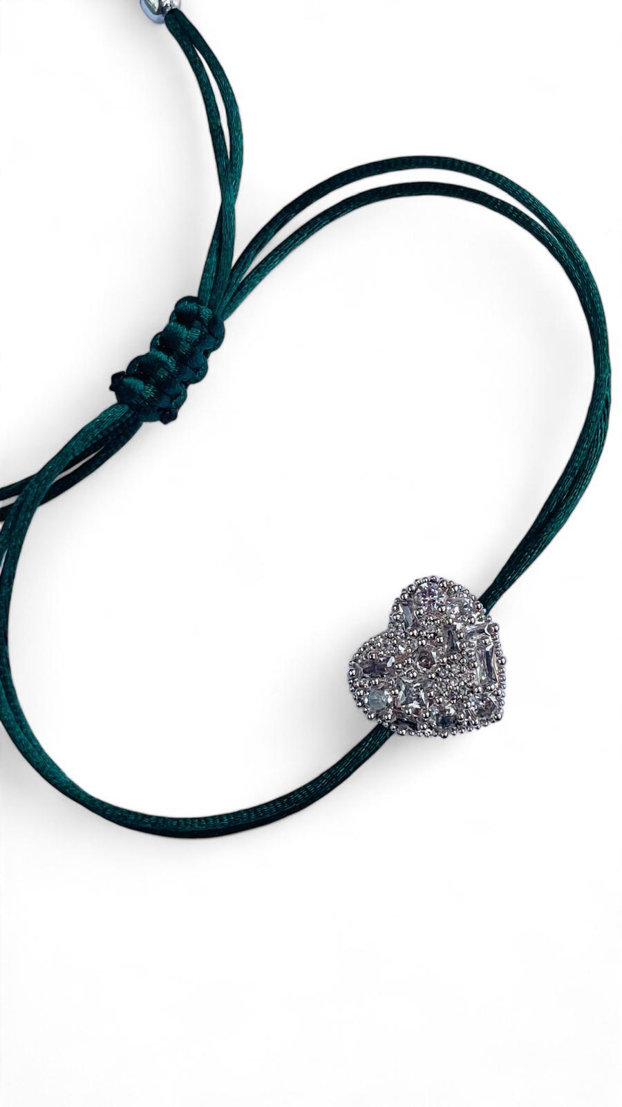 Kalp Taşlı İp Bileklik