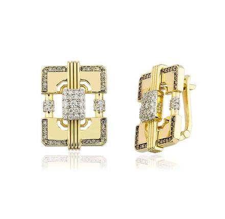 Mini Gold Taşlı Küpe