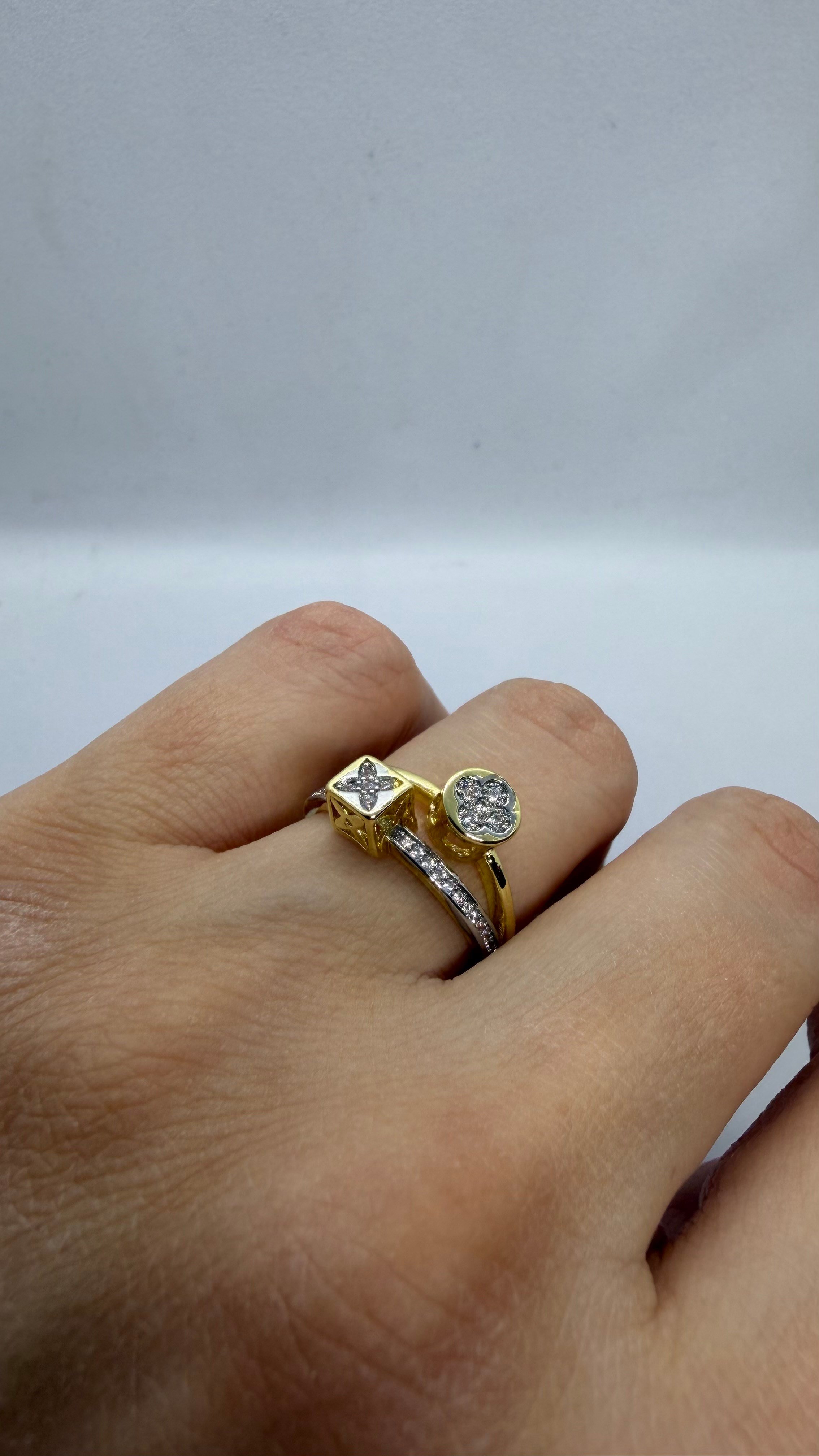 Minimal İkili Gold Ayarlanabilir Yüzük