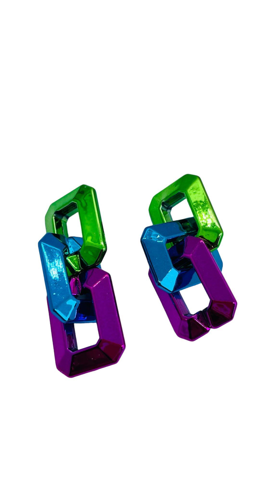 Multi Color Akrilik Sallantılı Küpe