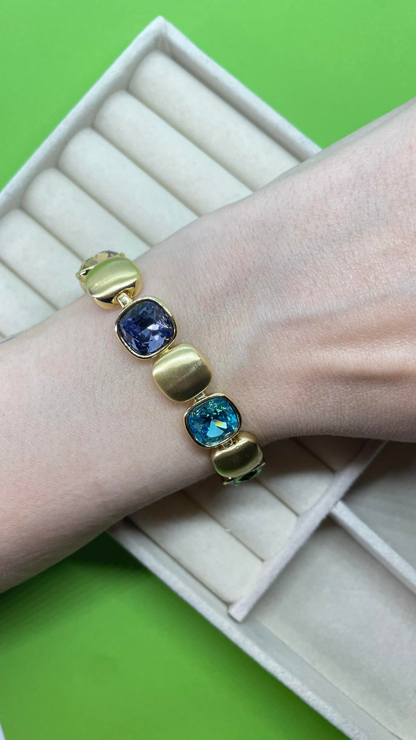 Premium Seri Gold Renkli Taşlı Bileklik