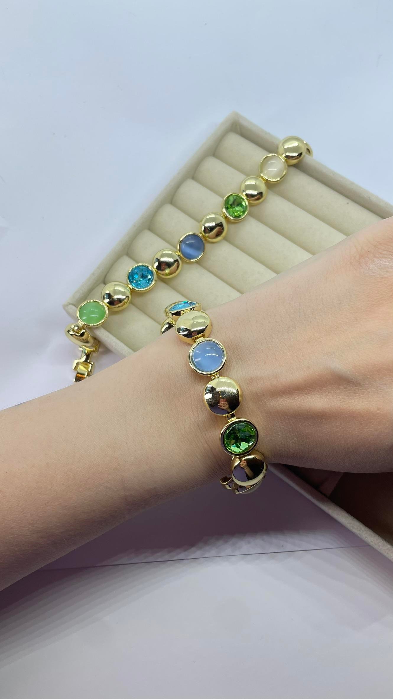 Premium Seri Mavi Yeşil Taşlı Bileklik