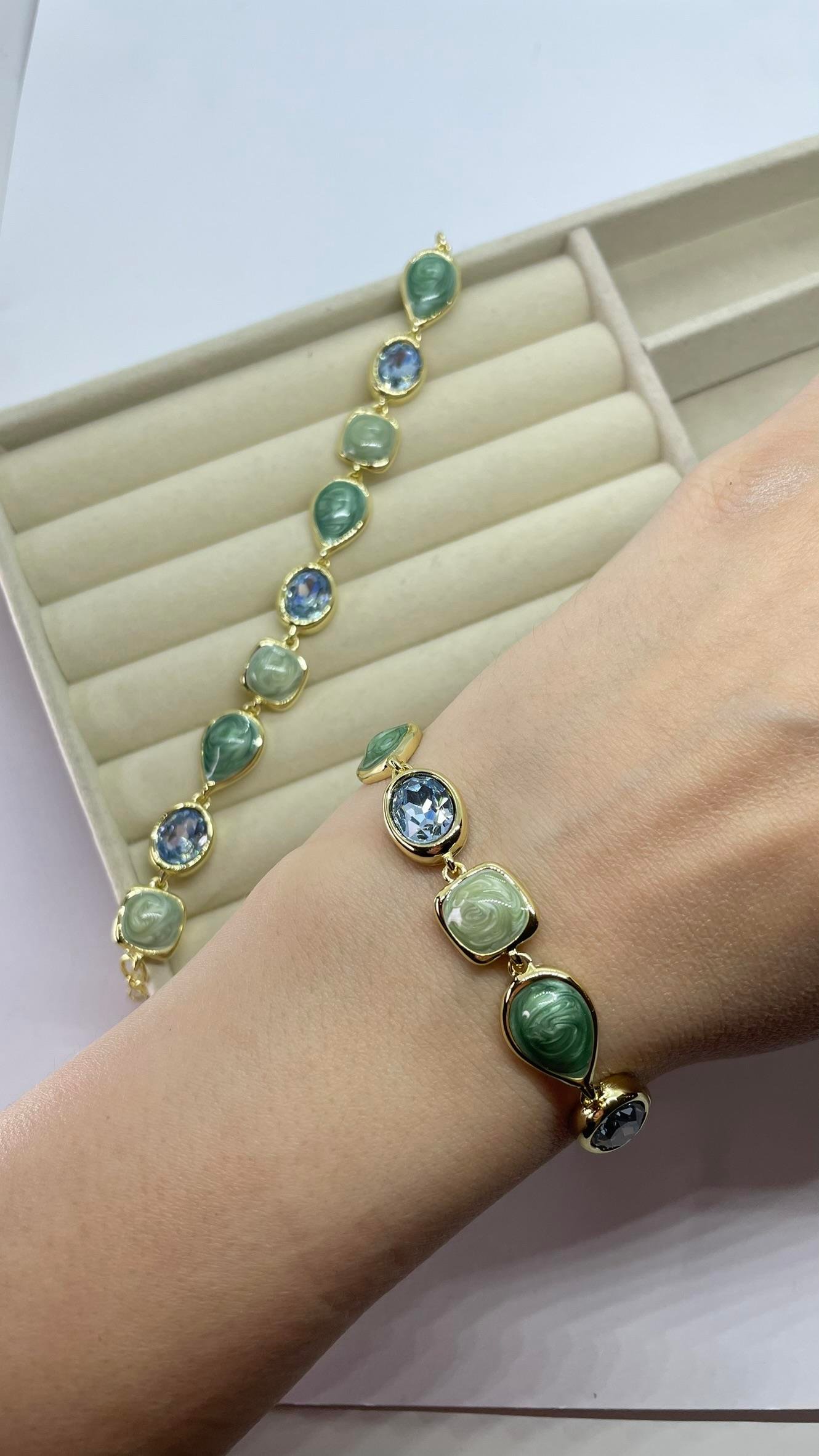 Premium Seri Mint Yeşil Taşlı Bileklik