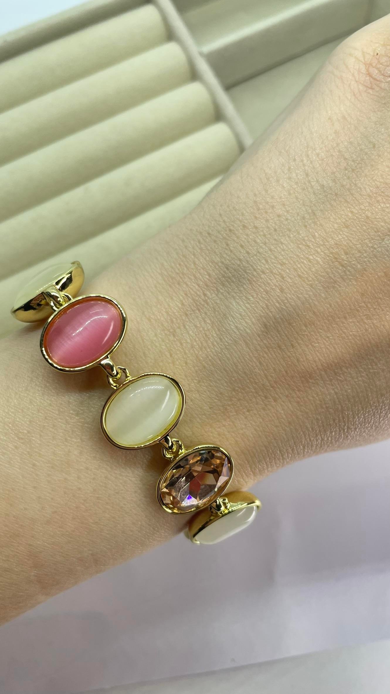 Premium Seri Pembe  Taşlı Bileklik