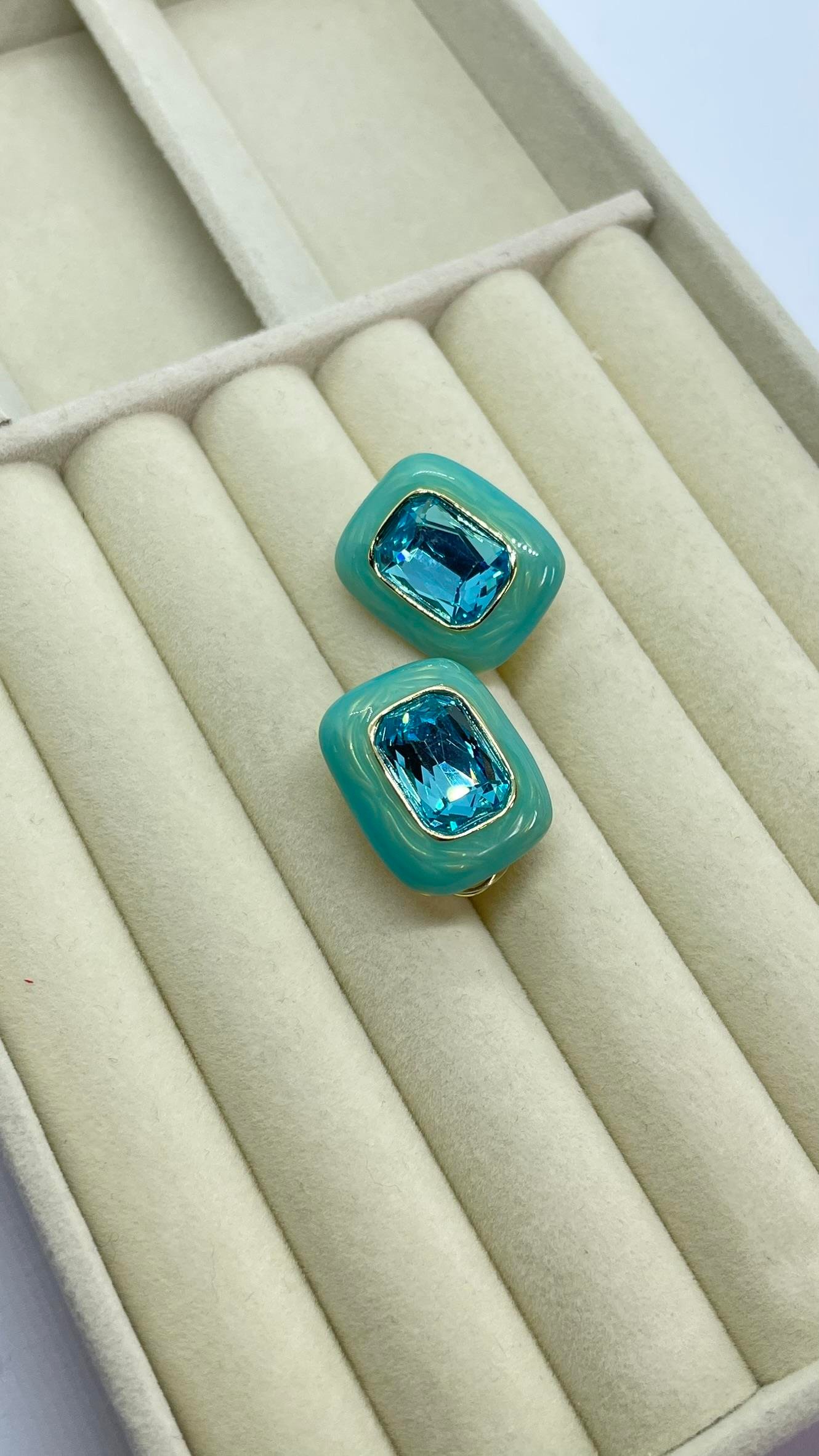 Premium Turkuaz Küpe