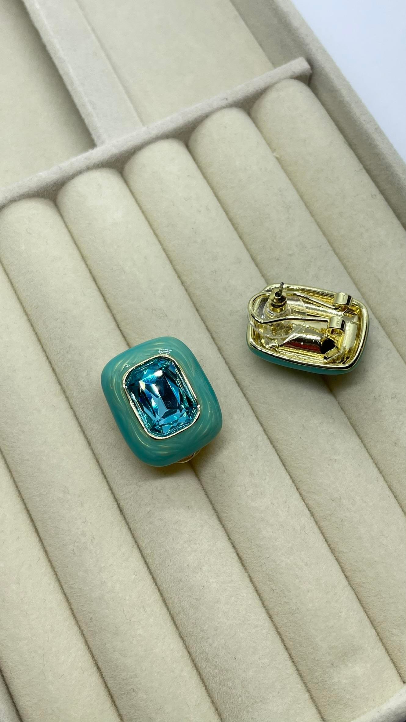 Premium Turkuaz Küpe