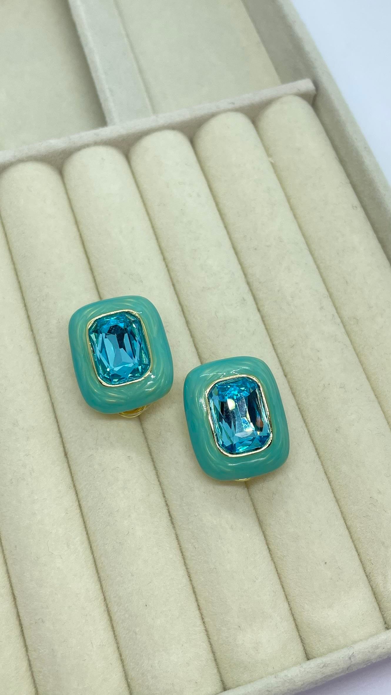 Premium Turkuaz Küpe