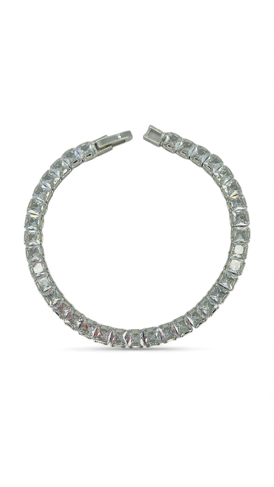 Prenses Kesim Taşlı Suyolu Bileklik (925)