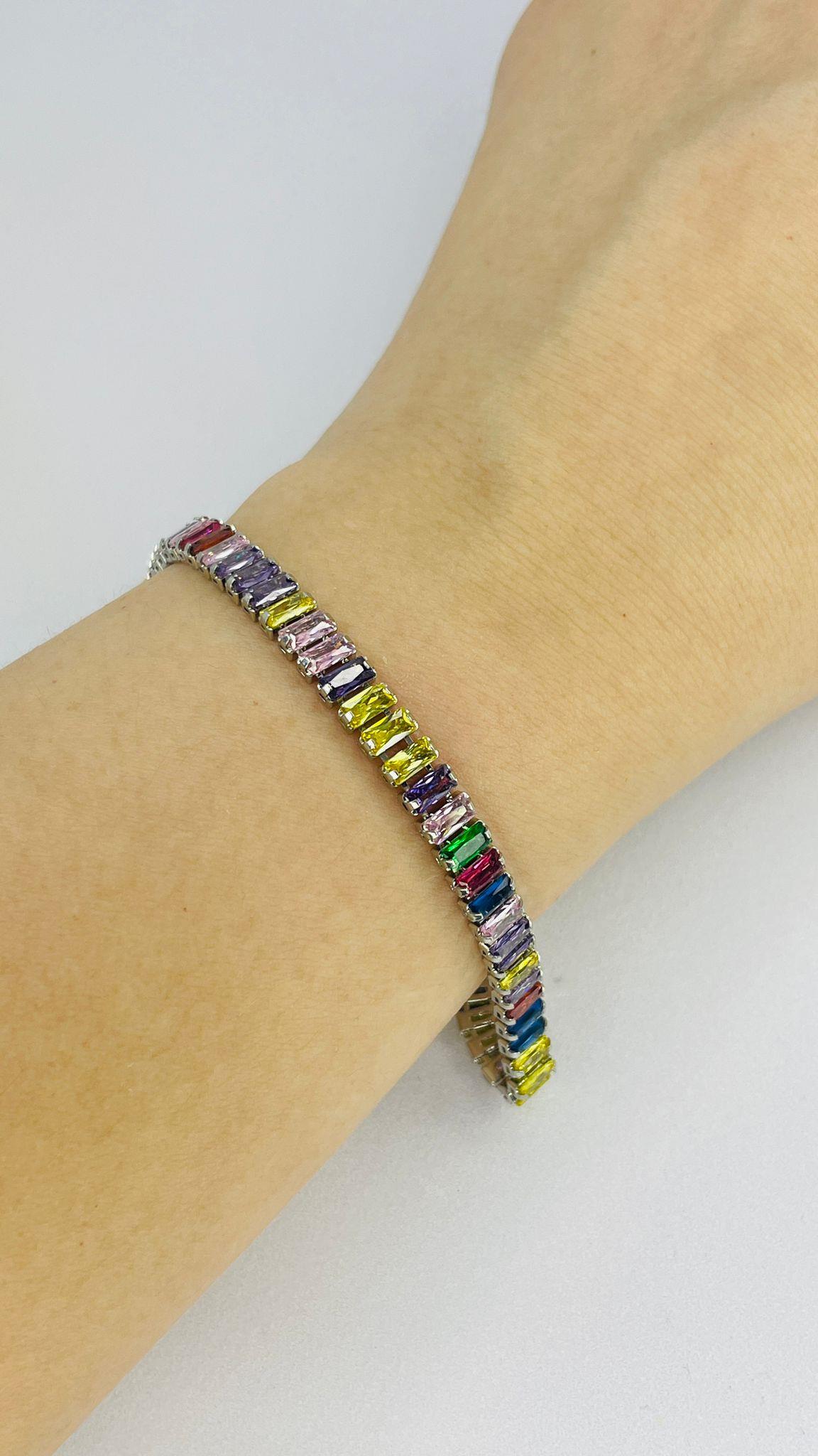 Renkli Baget Suyolu Bileklik (925)