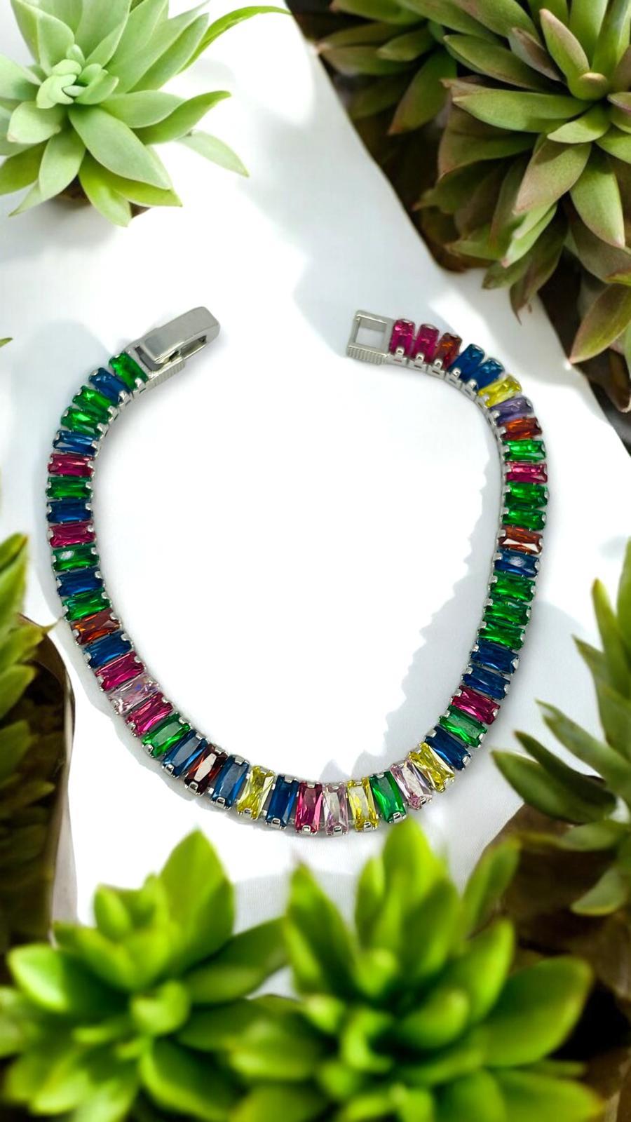 Renkli Baget Suyolu Bileklik (925)