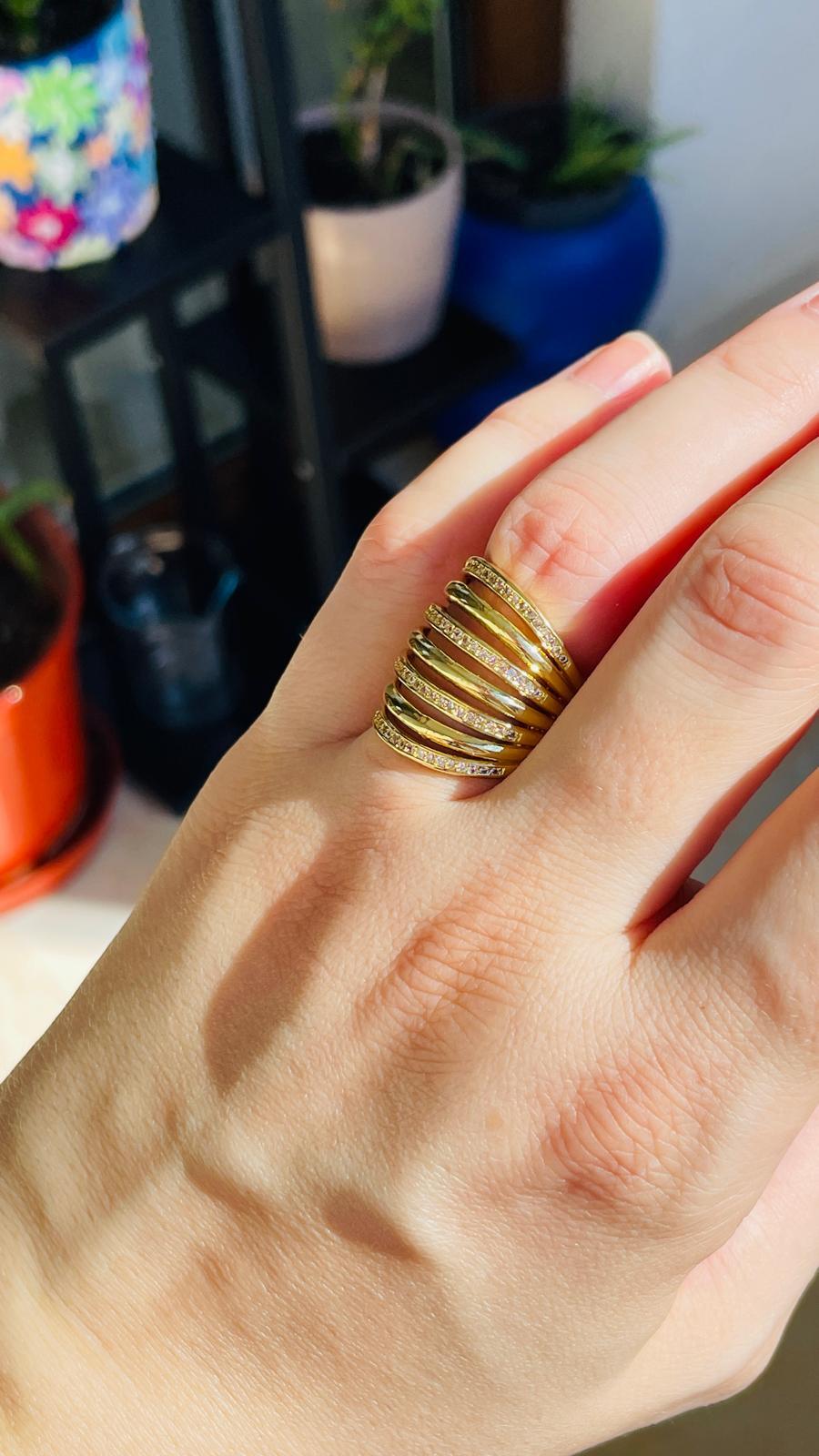 Sargılı Gold Ayarlanabilir Yüzük