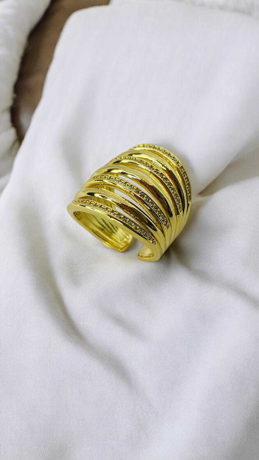 Sargılı Gold Ayarlanabilir Yüzük