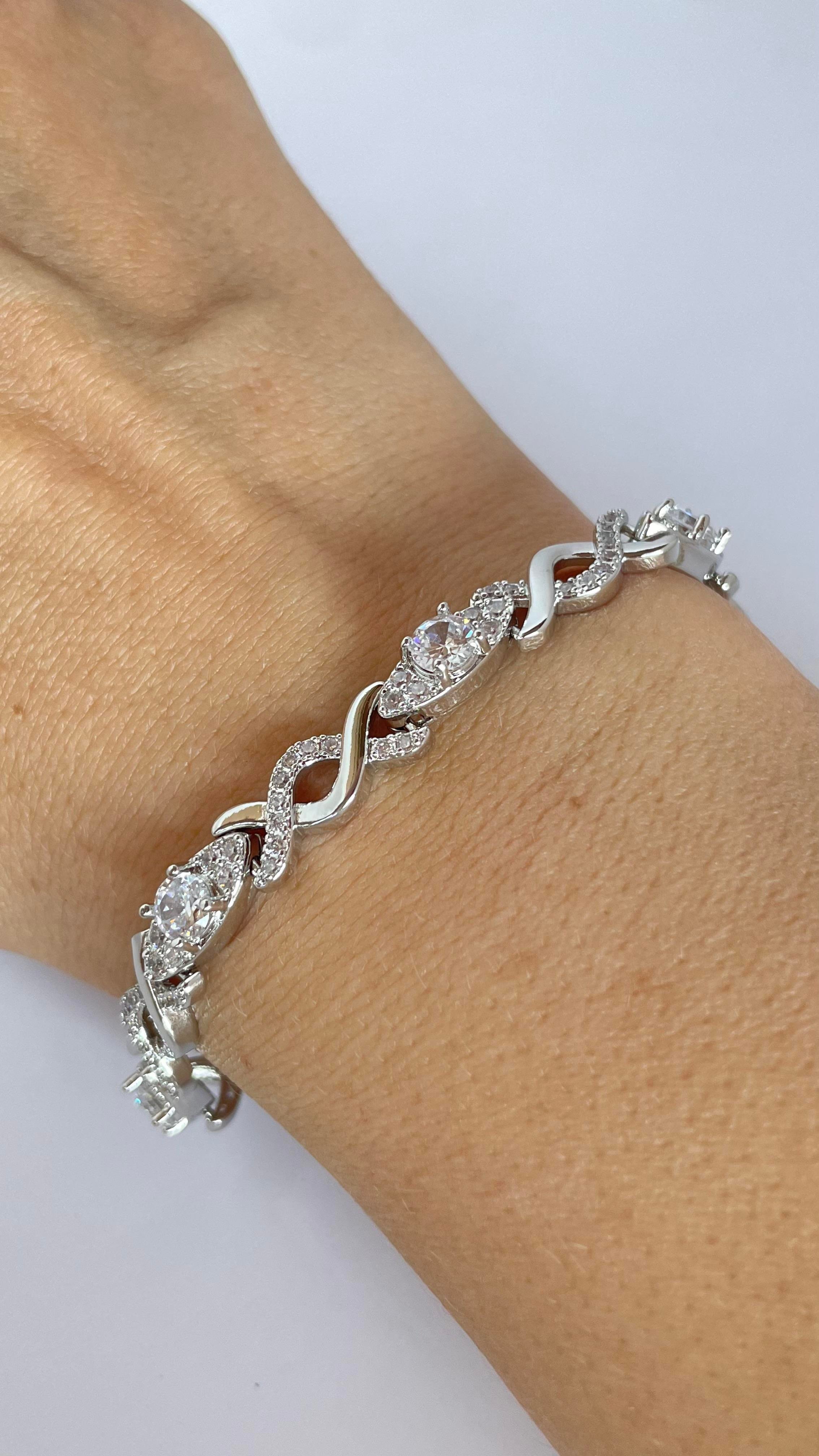 Sonsuz Taşlı Silver Renk Bileklik