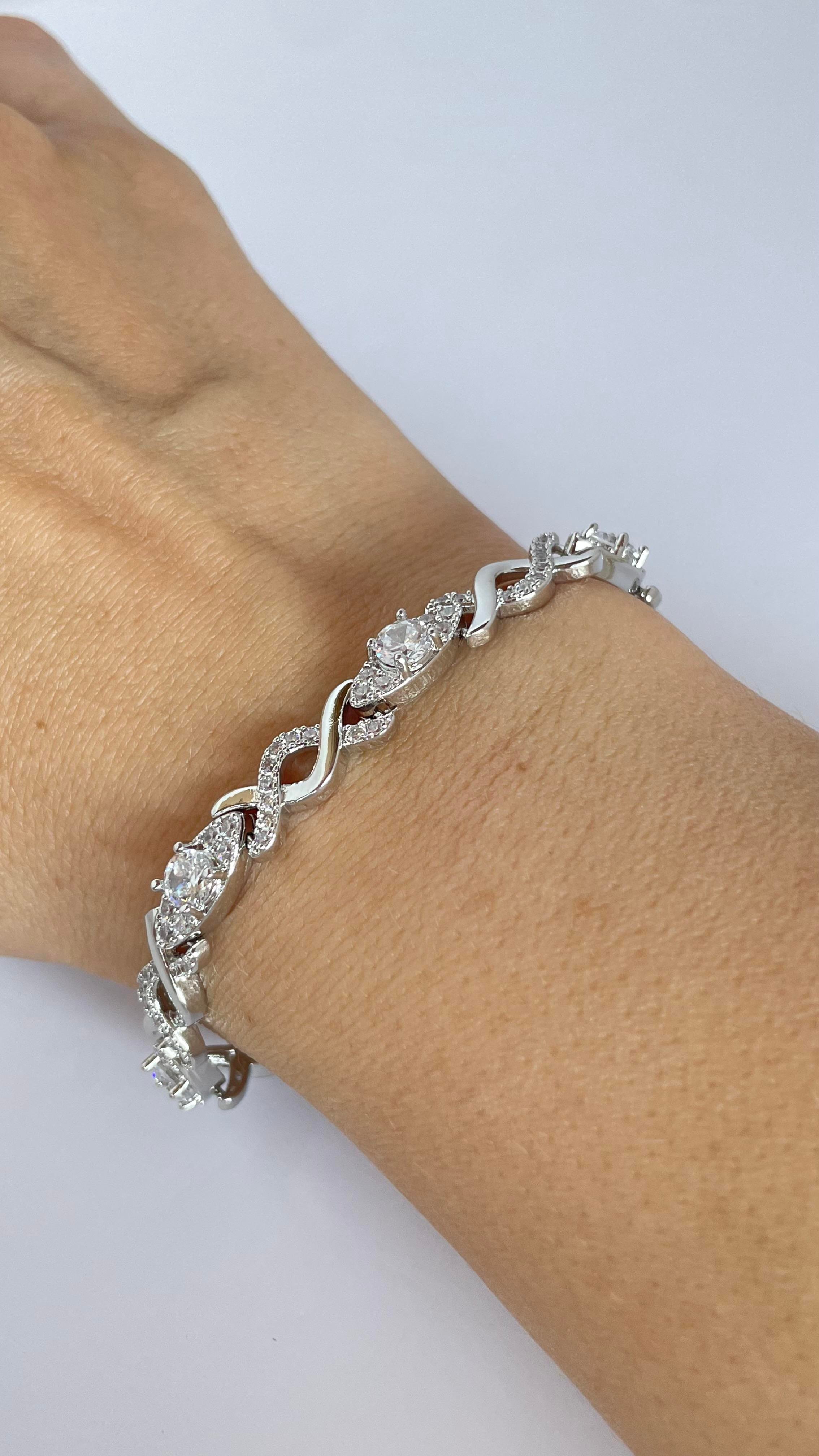 Sonsuz Taşlı Silver Renk Bileklik
