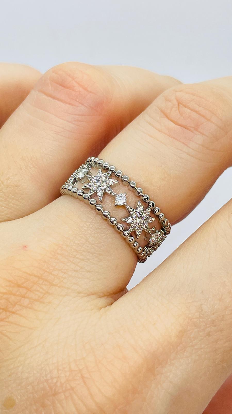 Yıldız Ayarlı Silver  Yüzük