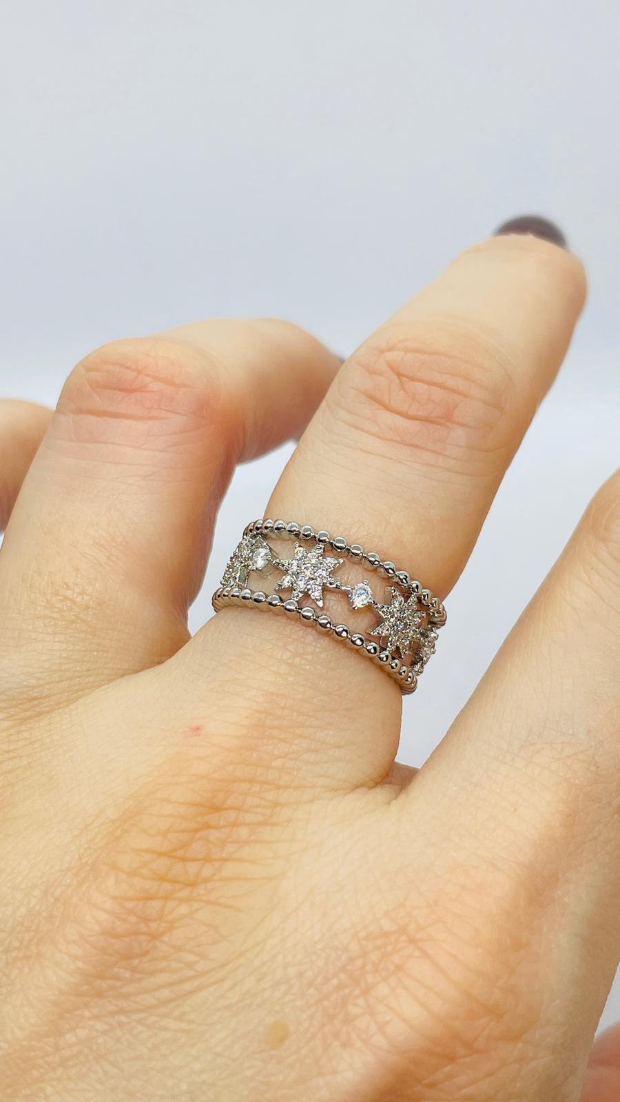 Yıldız Ayarlı Silver  Yüzük