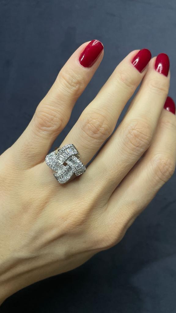 Yonca Baget Taşlı Ayarlanabilir Yüzük